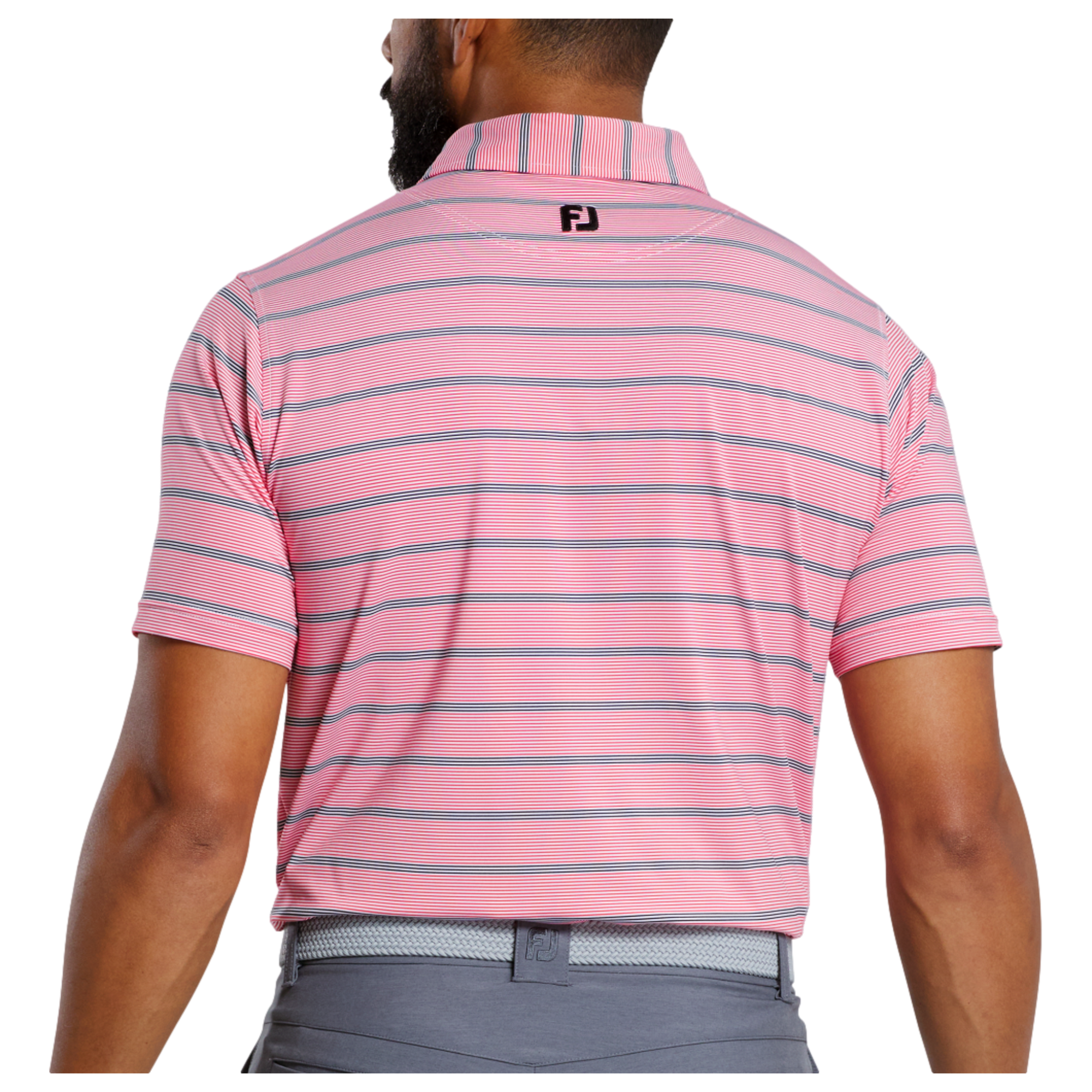 Multi Pinstripe Lisle Men's Short Sleeve Golf Polo Shirt