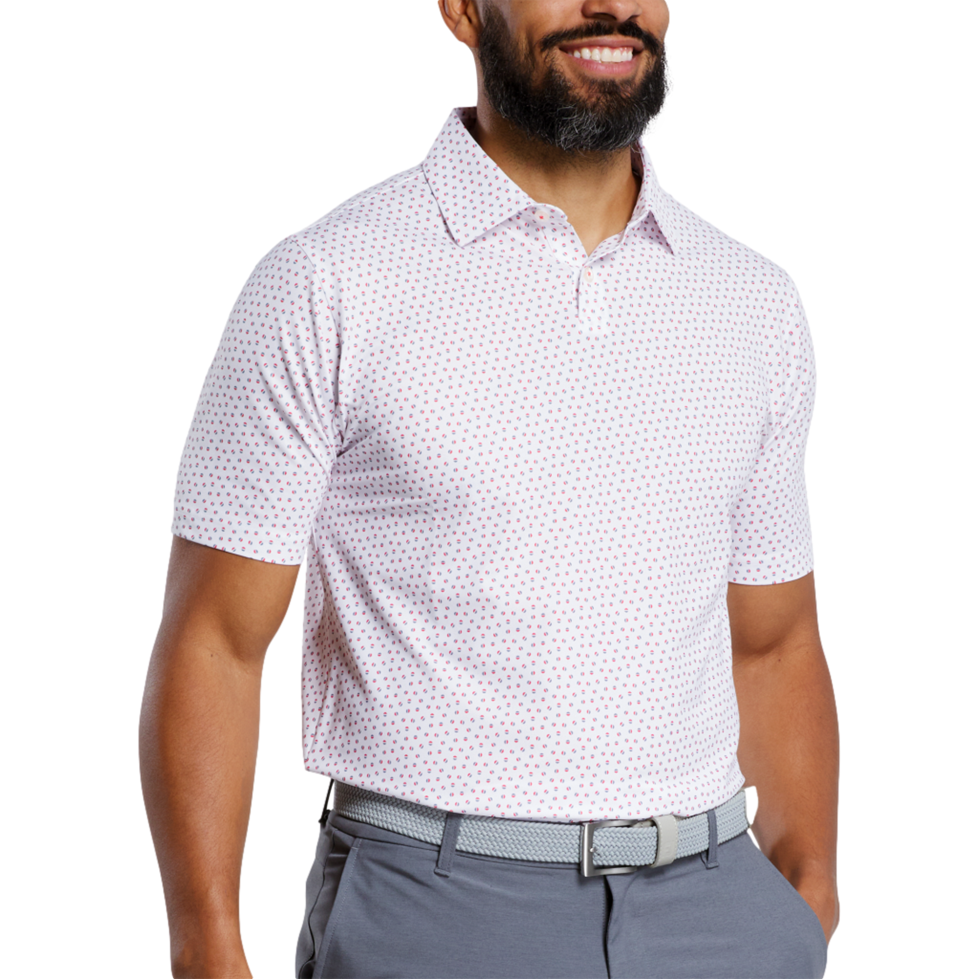 Bounce Print  Pique Polo Shirt