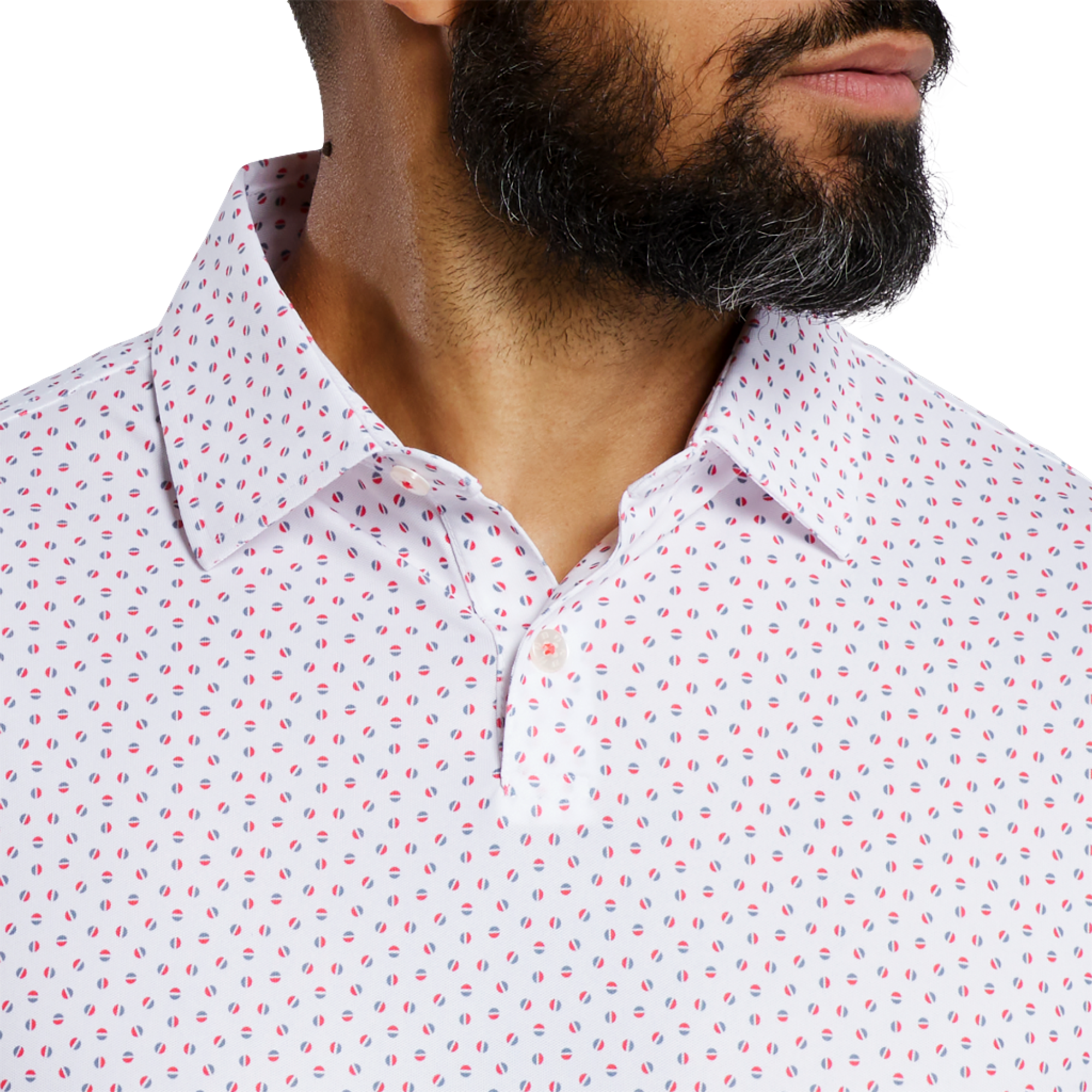 Bounce Print Pique Men's Short Sleeve Golf Polo Shirt