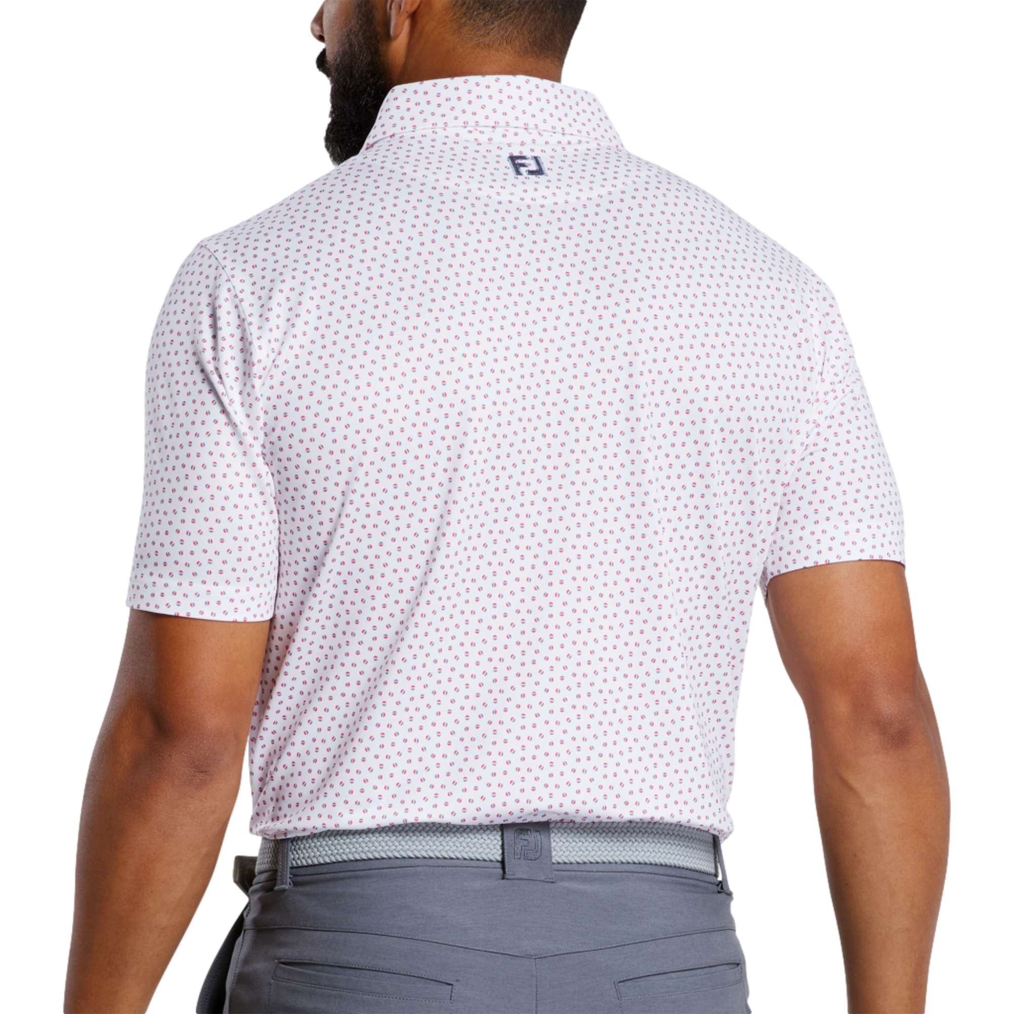 Bounce Print Pique Men's Short Sleeve Golf Polo Shirt