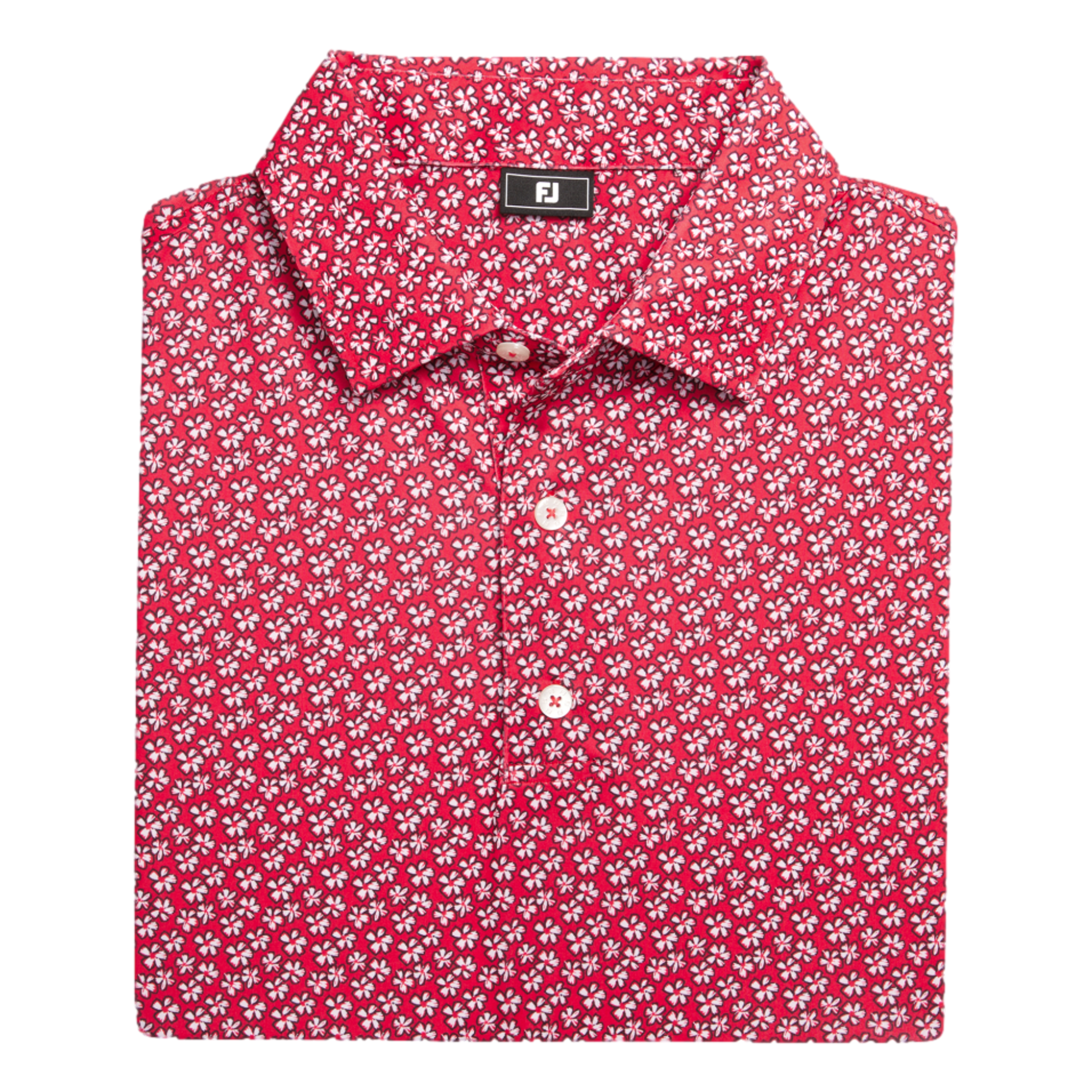 Floral Sketch Print Lisle Polo Shirt