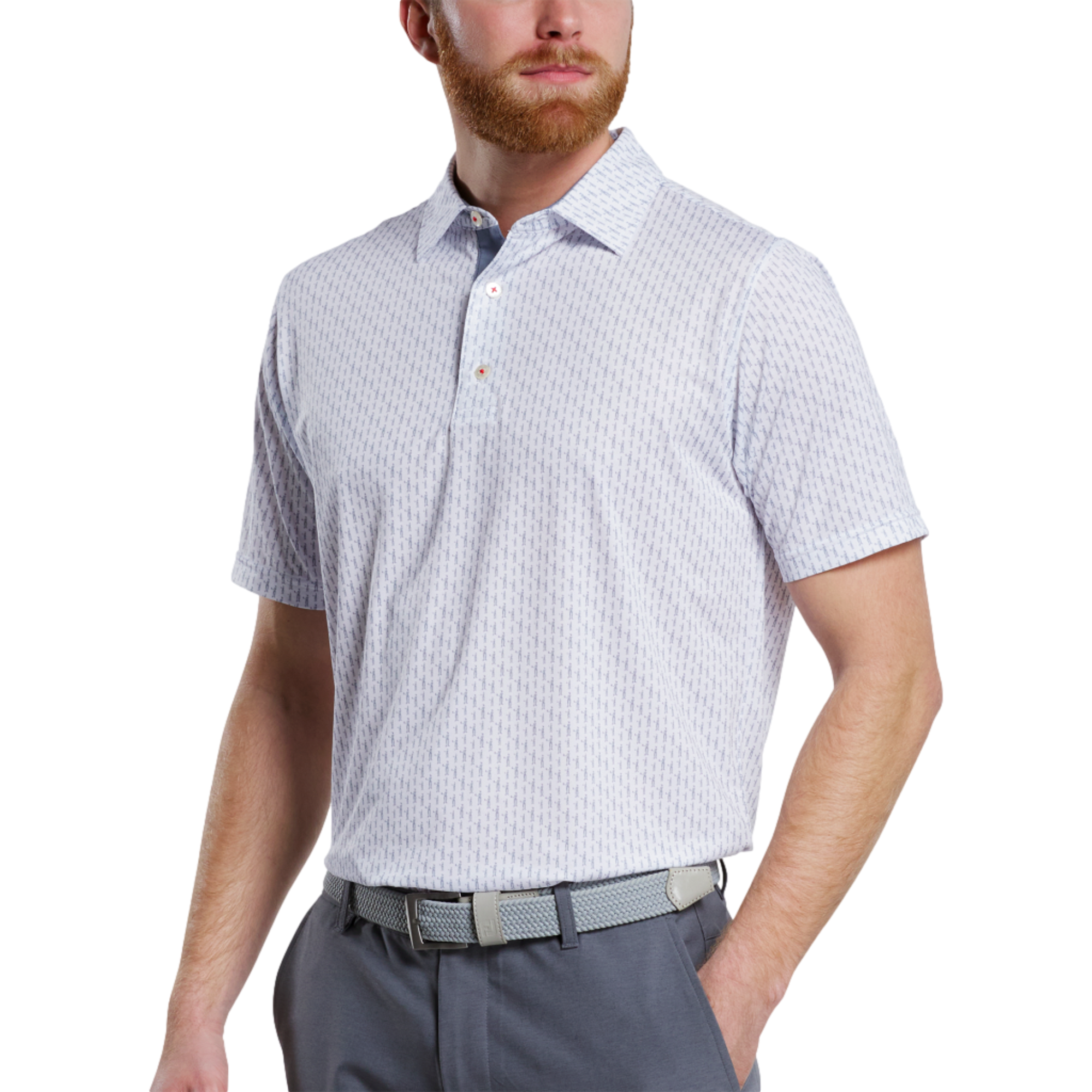 Figure Print Lisle Polo Shirt