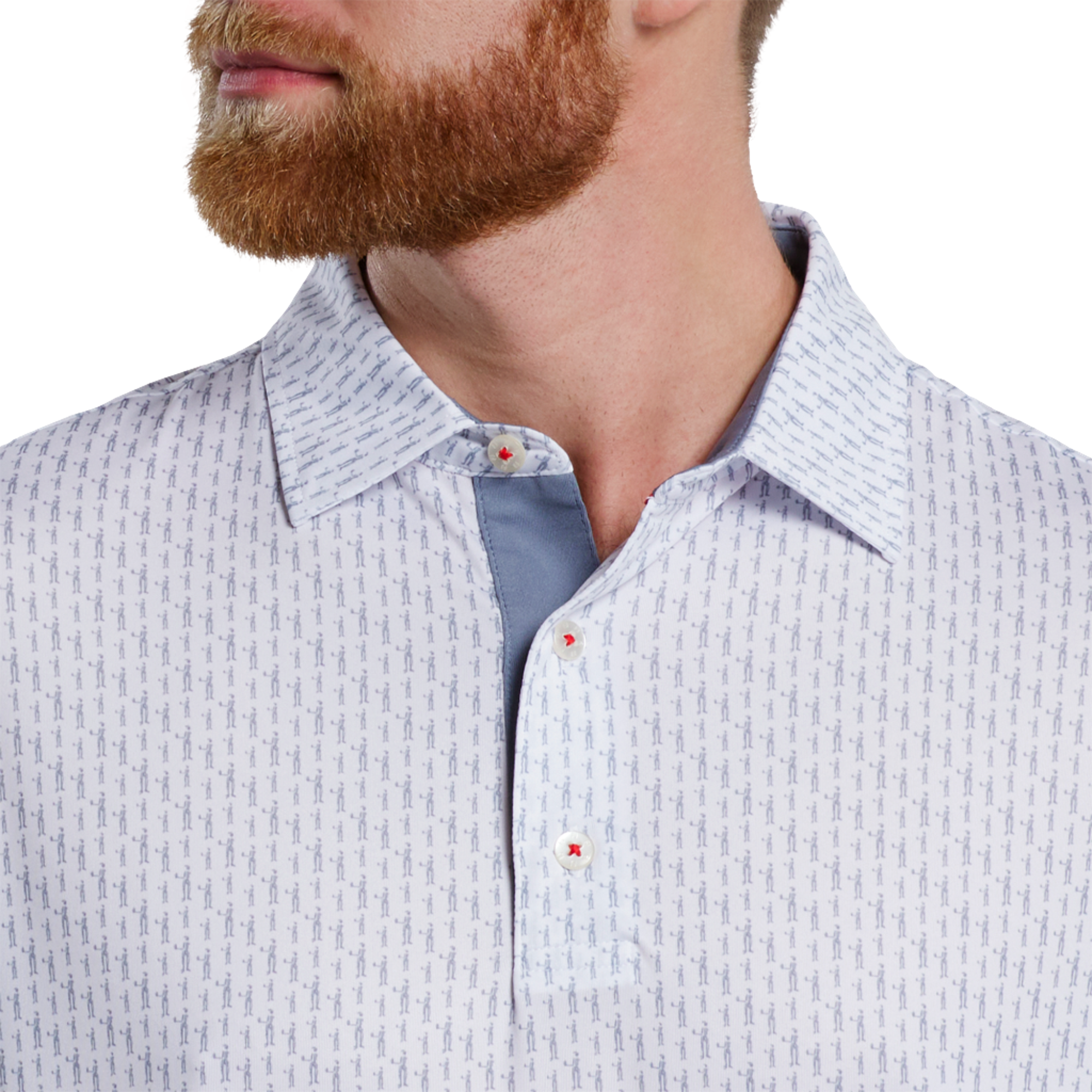 Figure Print Lisle Polo Shirt