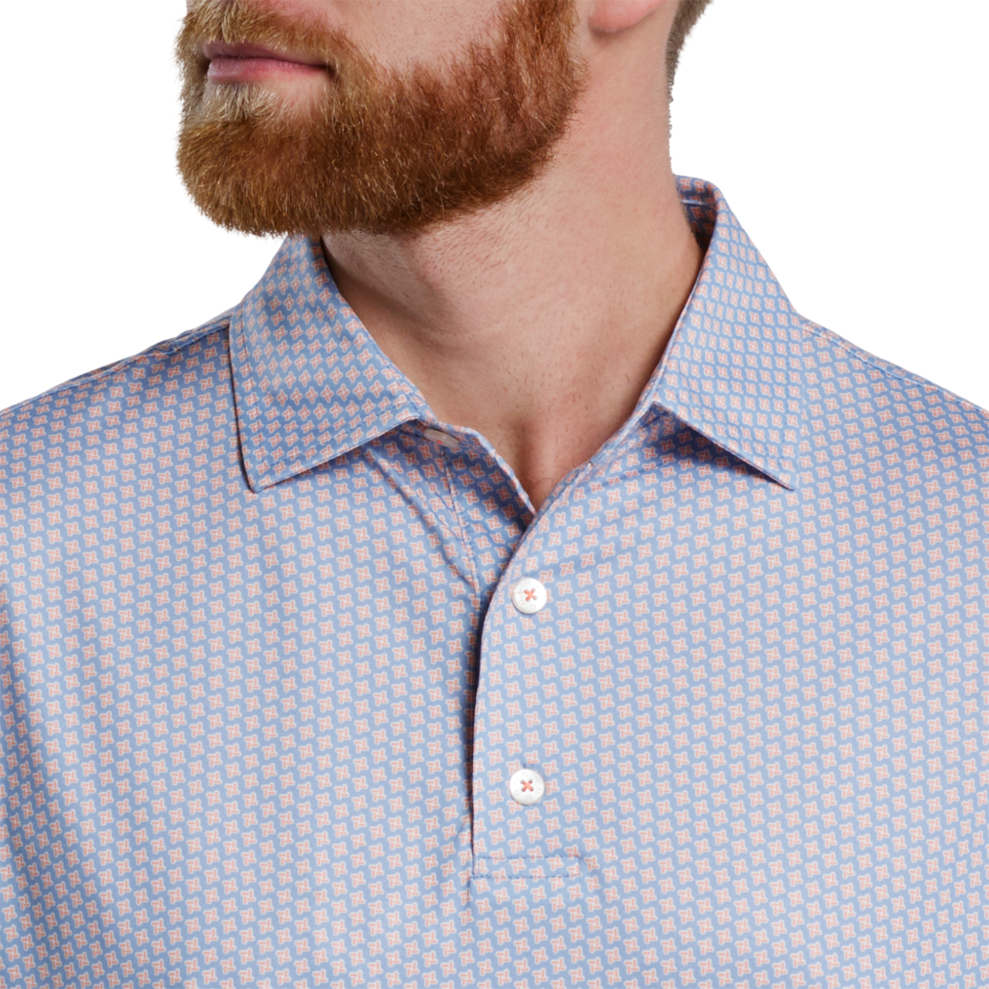 Geo Print Men's Houndstooth Short Sleeve Golf Polo Shirt