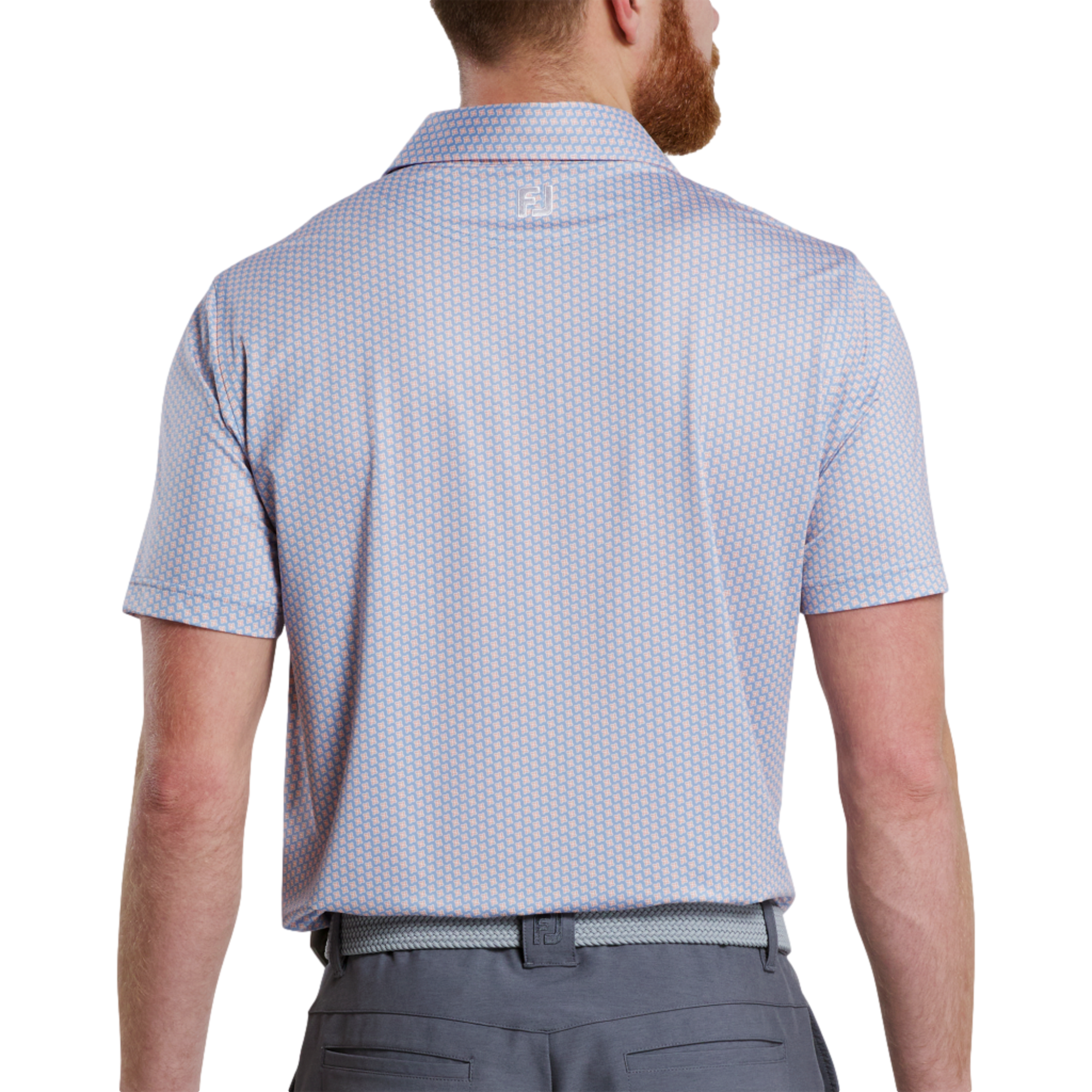 Geo Print Men's Houndstooth Short Sleeve Golf Polo Shirt