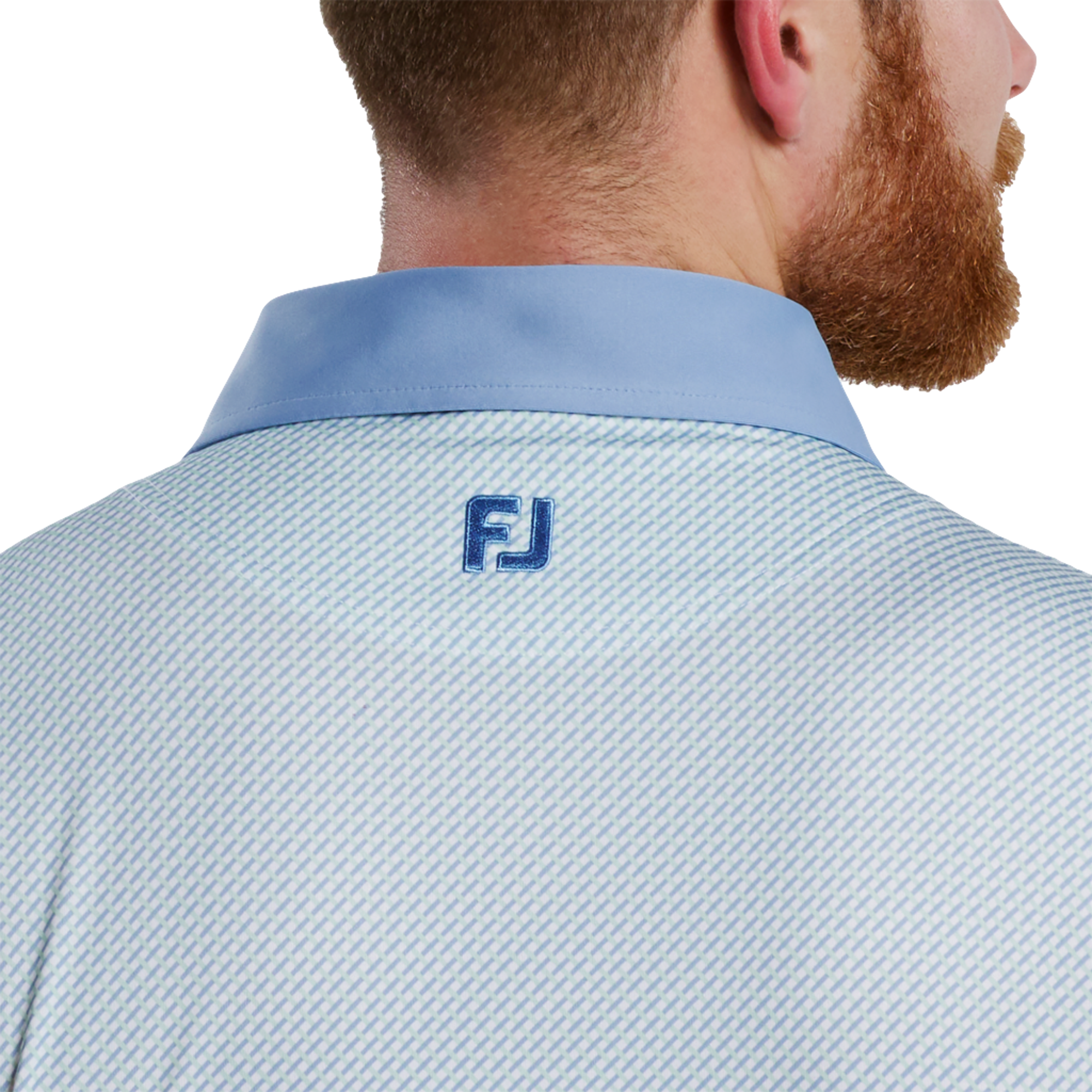 Lattice Print Lisle Polo Shirt
