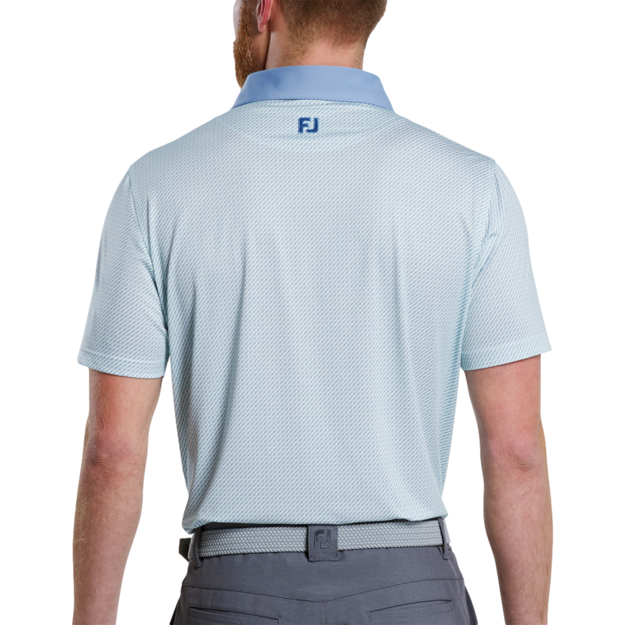 Lattice Print Lisle Polo Shirt