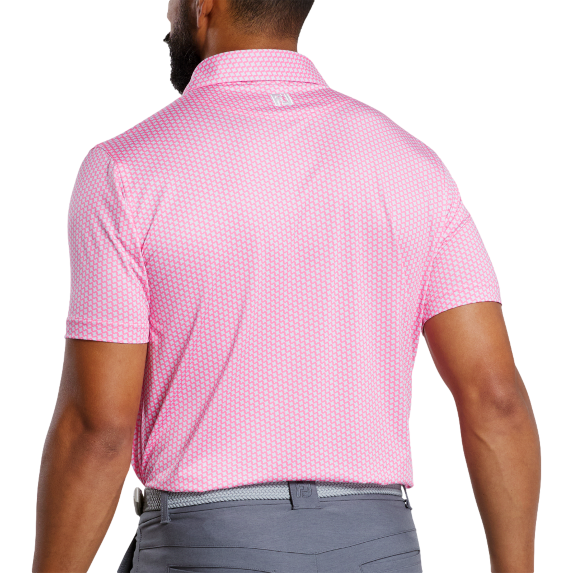 Houndstooth Geo Lisle Men's Short Sleeve Golf Polo Shirt