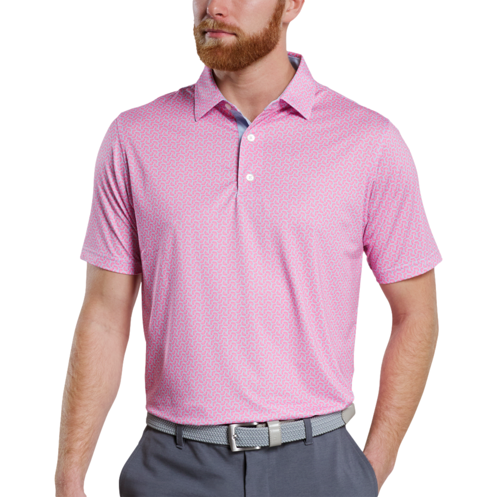 Citrus Print Lisle Polo Shirt