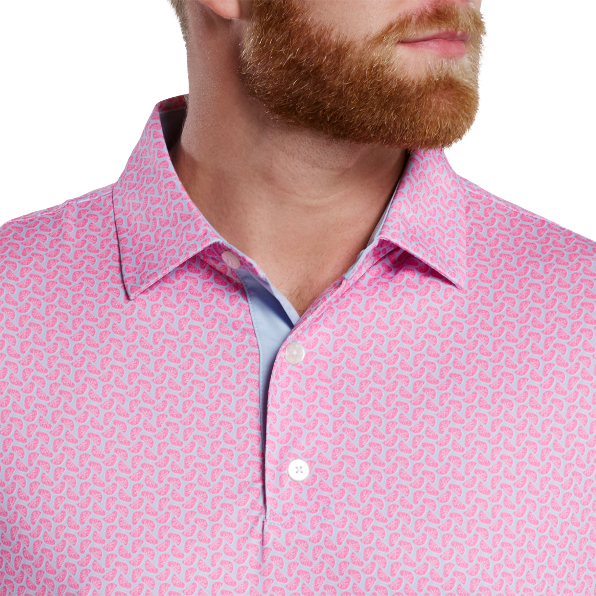 Citrus Print Lisle Polo Shirt