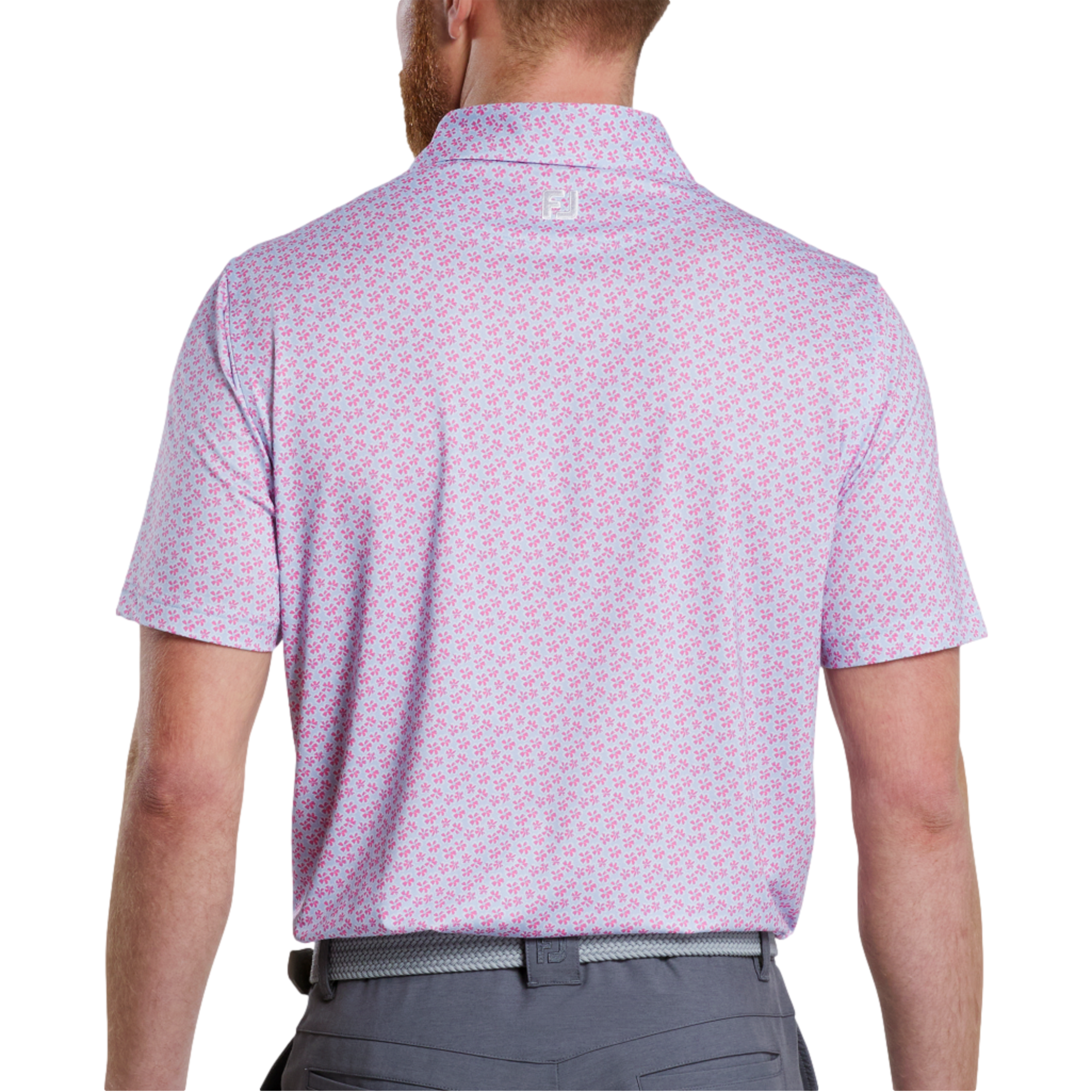 Floral Sketch Print Lisle Polo Shirt
