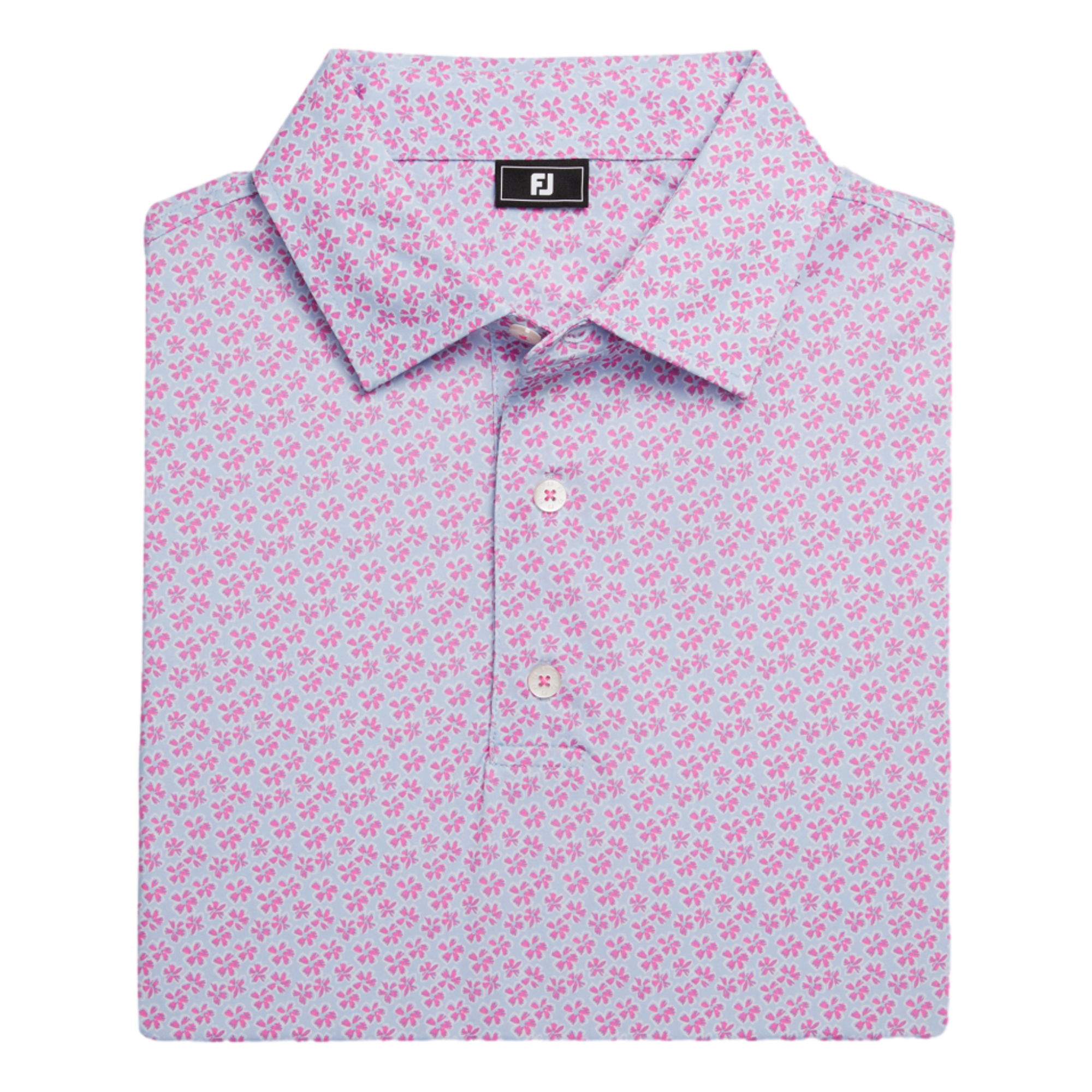 Floral Sketch Print Lisle Polo Shirt