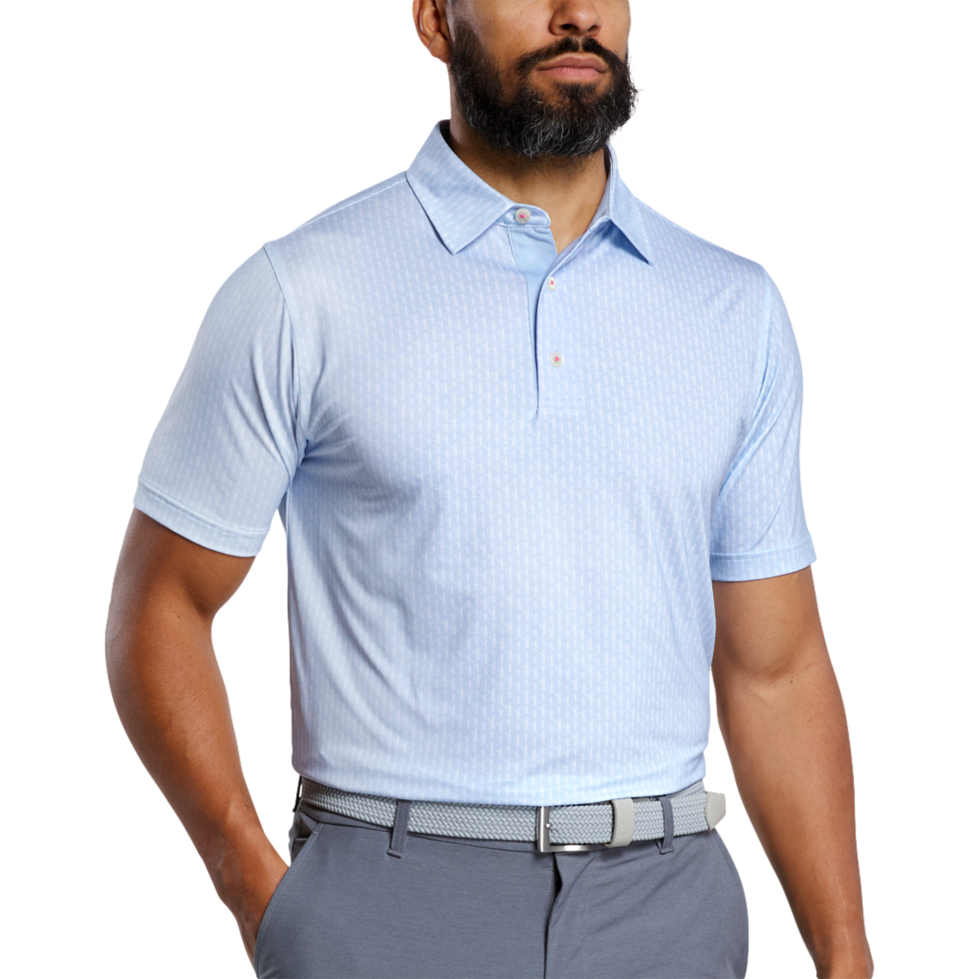 Figure Print Lisle Polo Shirt