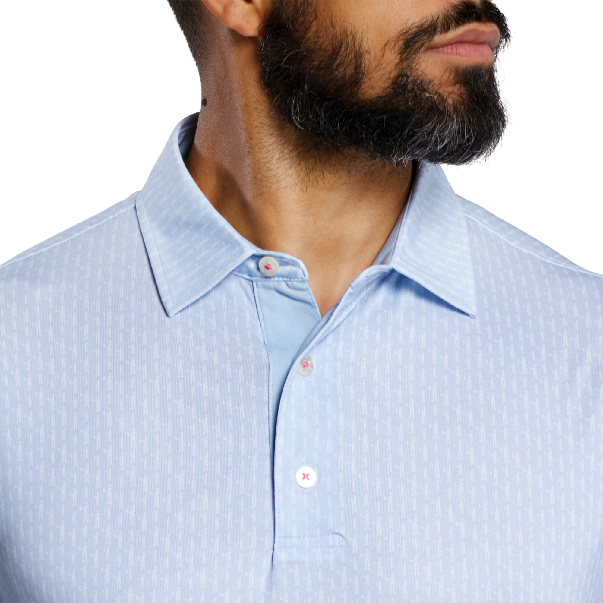 Figure Print Lisle Men's Short Sleeve Golf Polo Shirt