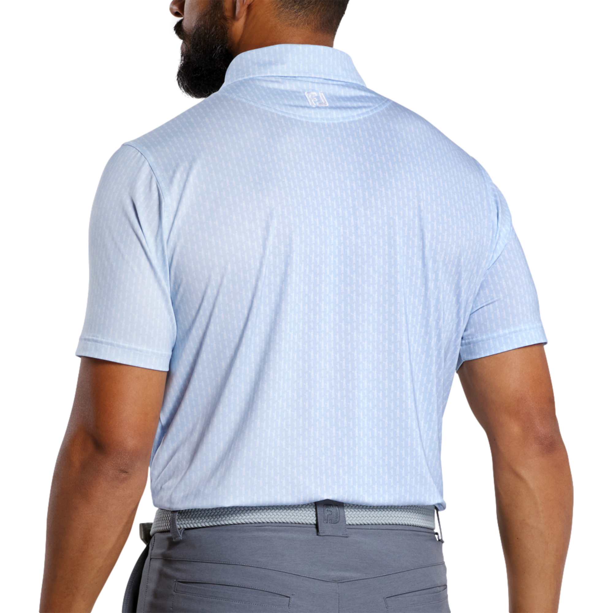 Figure Print Lisle Men's Short Sleeve Golf Polo Shirt