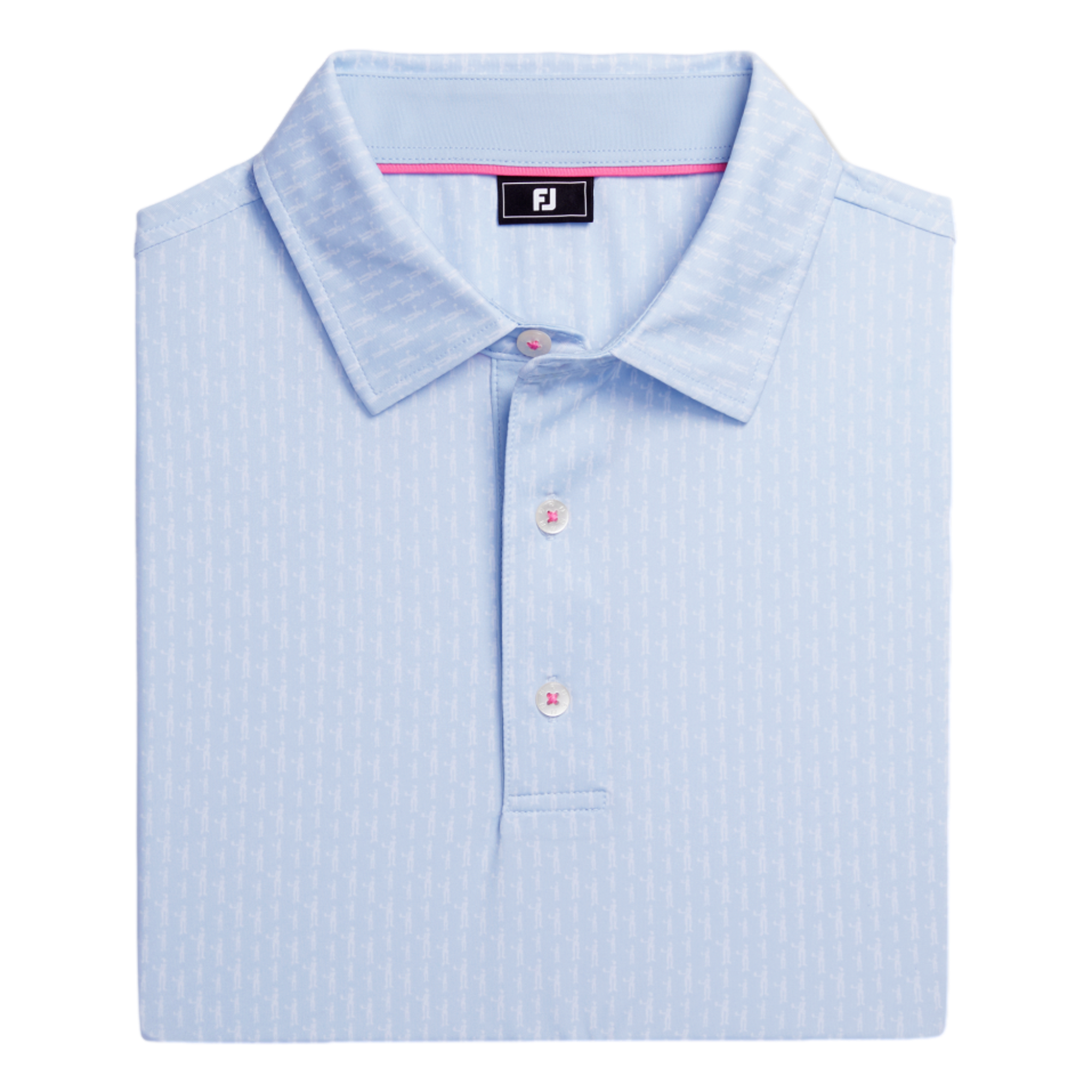 Figure Print Lisle Men's Short Sleeve Golf Polo Shirt