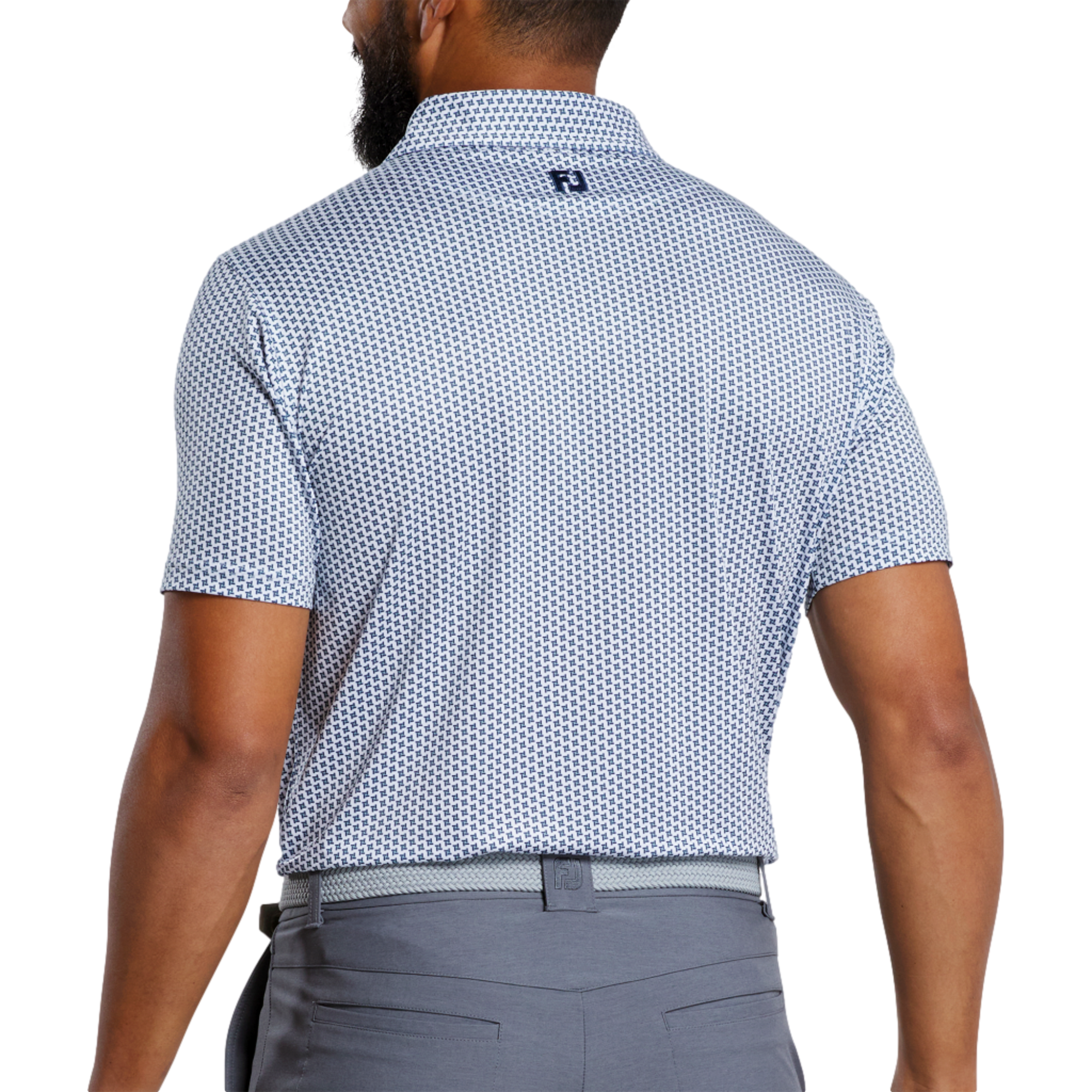 Houndstooth Geo Lisle Men's Short Sleeve Golf Polo Shirt