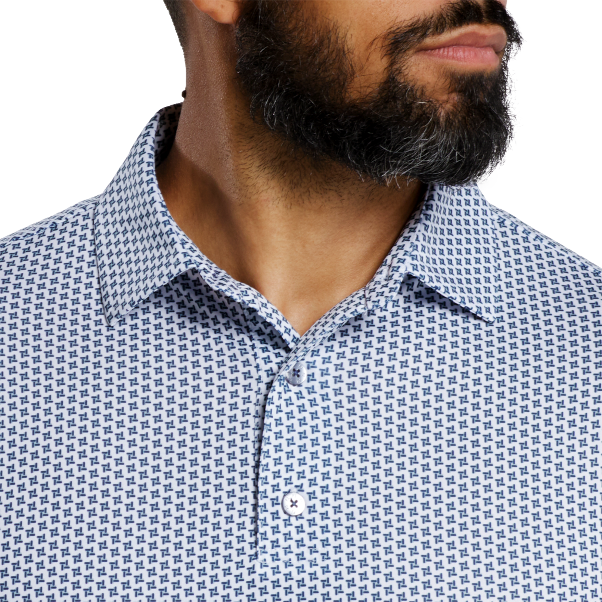 Houndstooth Geo Lisle Men's Short Sleeve Golf Polo Shirt