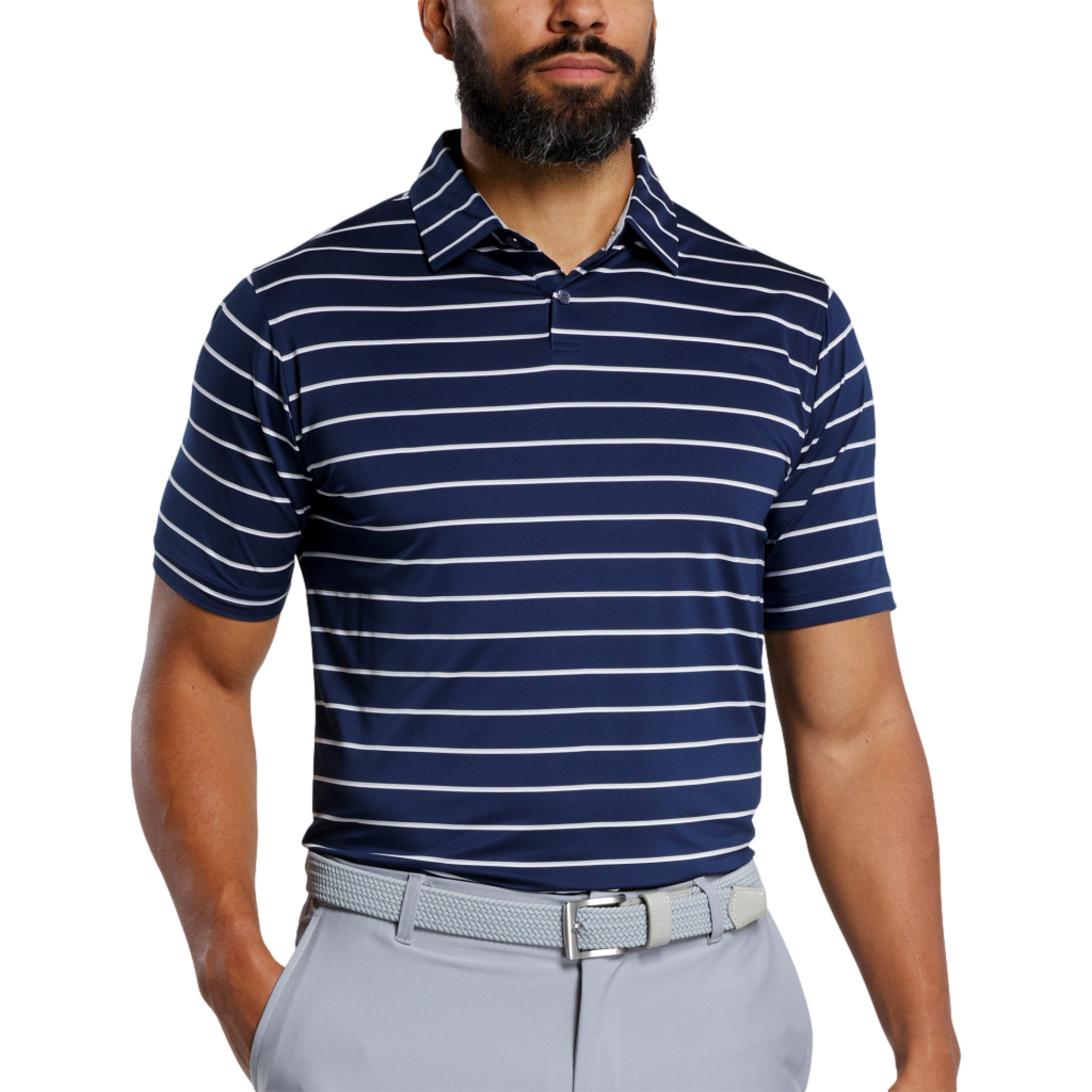 Classic Stripe Lisle Men's Golf Polo Shirt