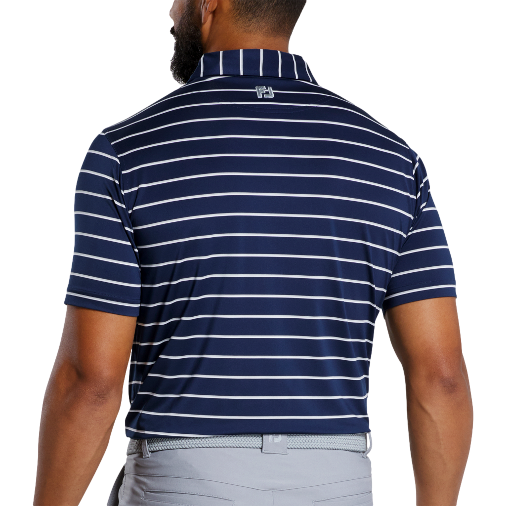 Classic Stripe Lisle Men's Short Sleeve Golf Polo Shirt