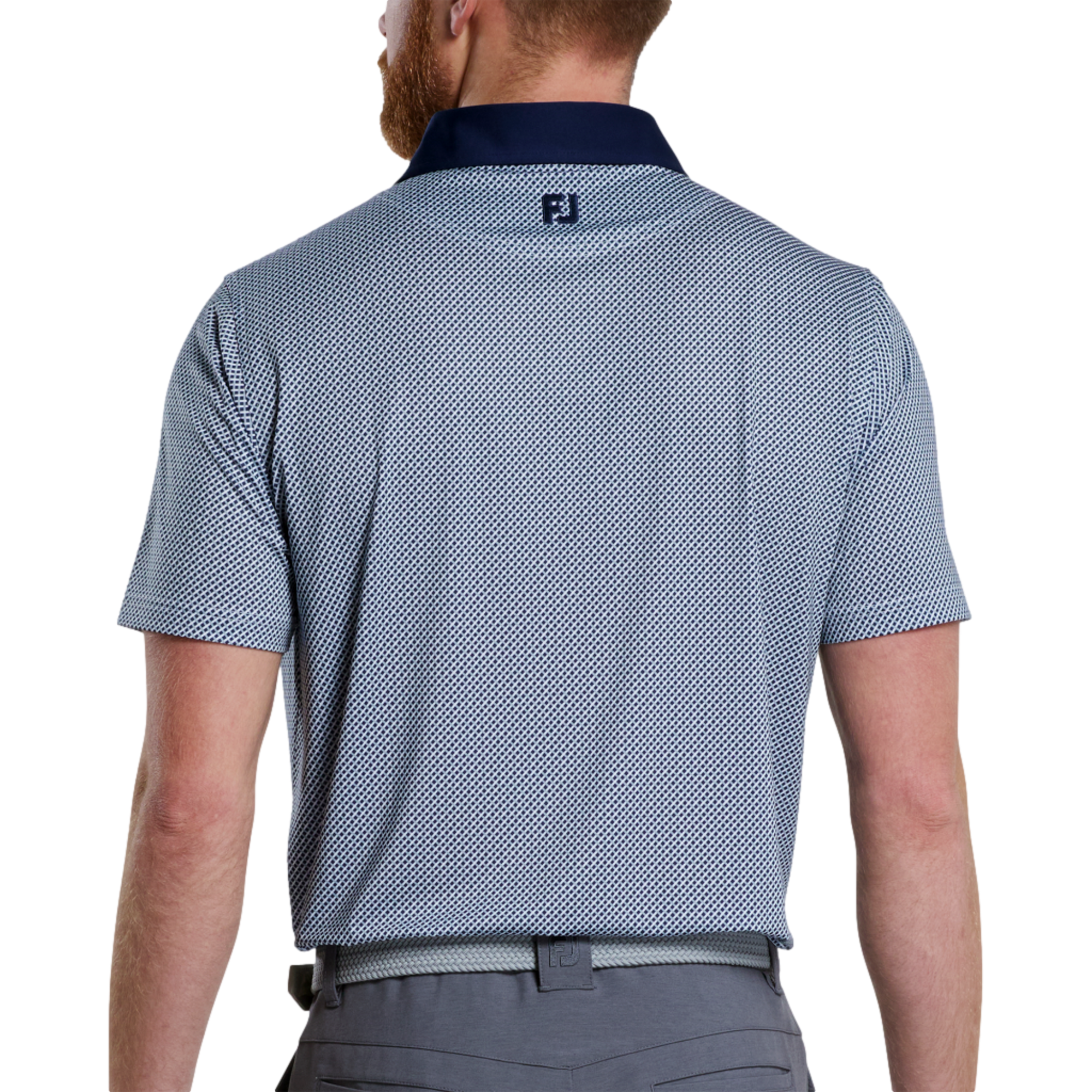 Lattice Print Lisle Men's Golf Polo Shirt
