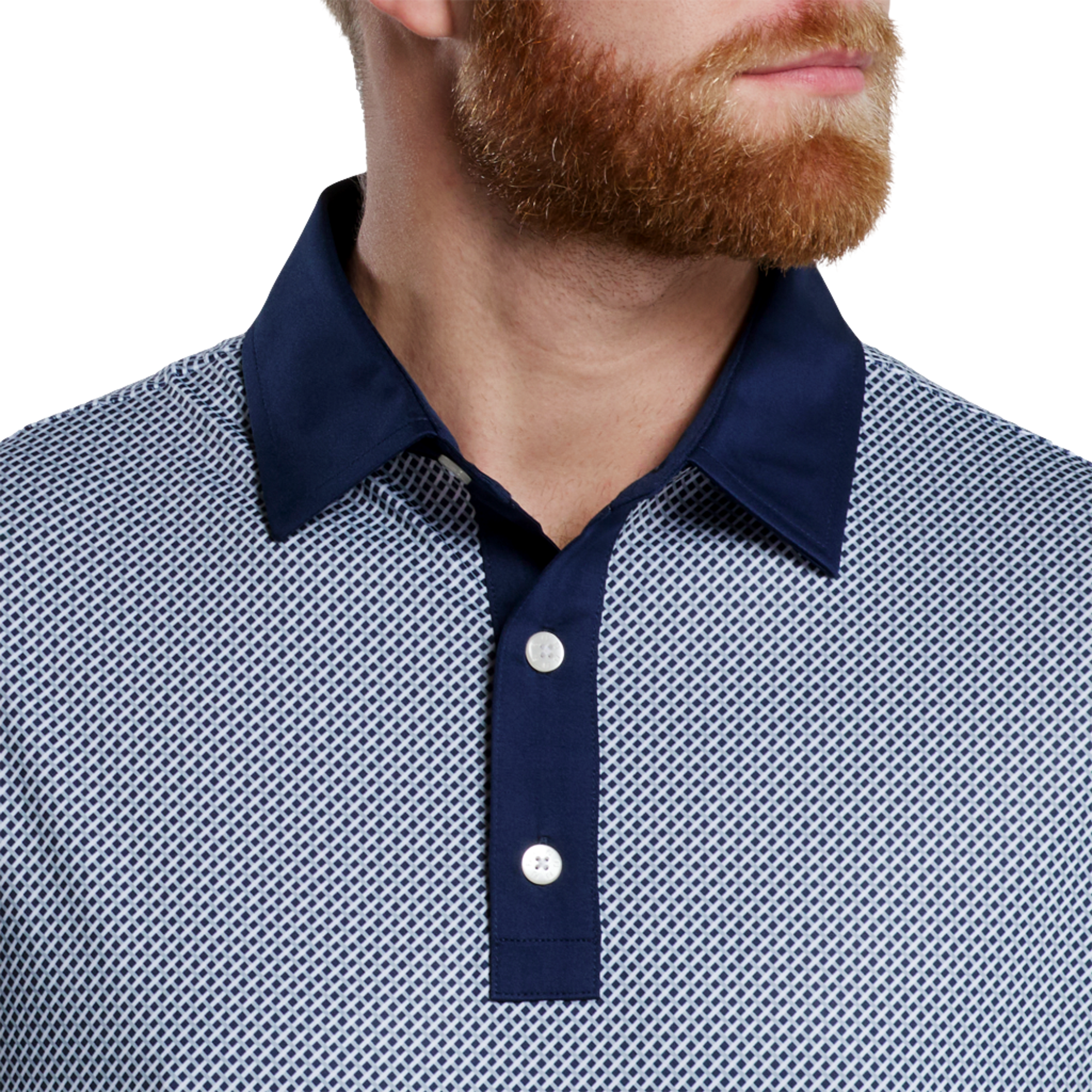 Lattice Print Lisle Men's Golf Polo Shirt