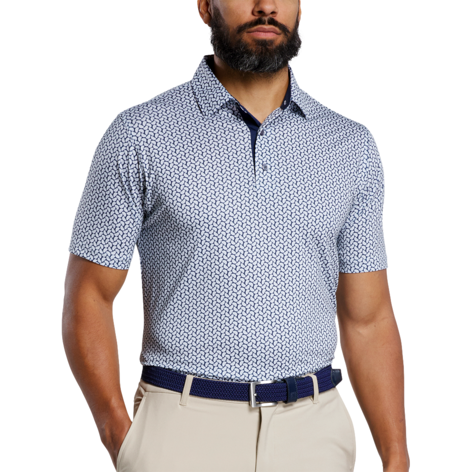 Citrus Print Lisle Men's Golf Polo Shirt