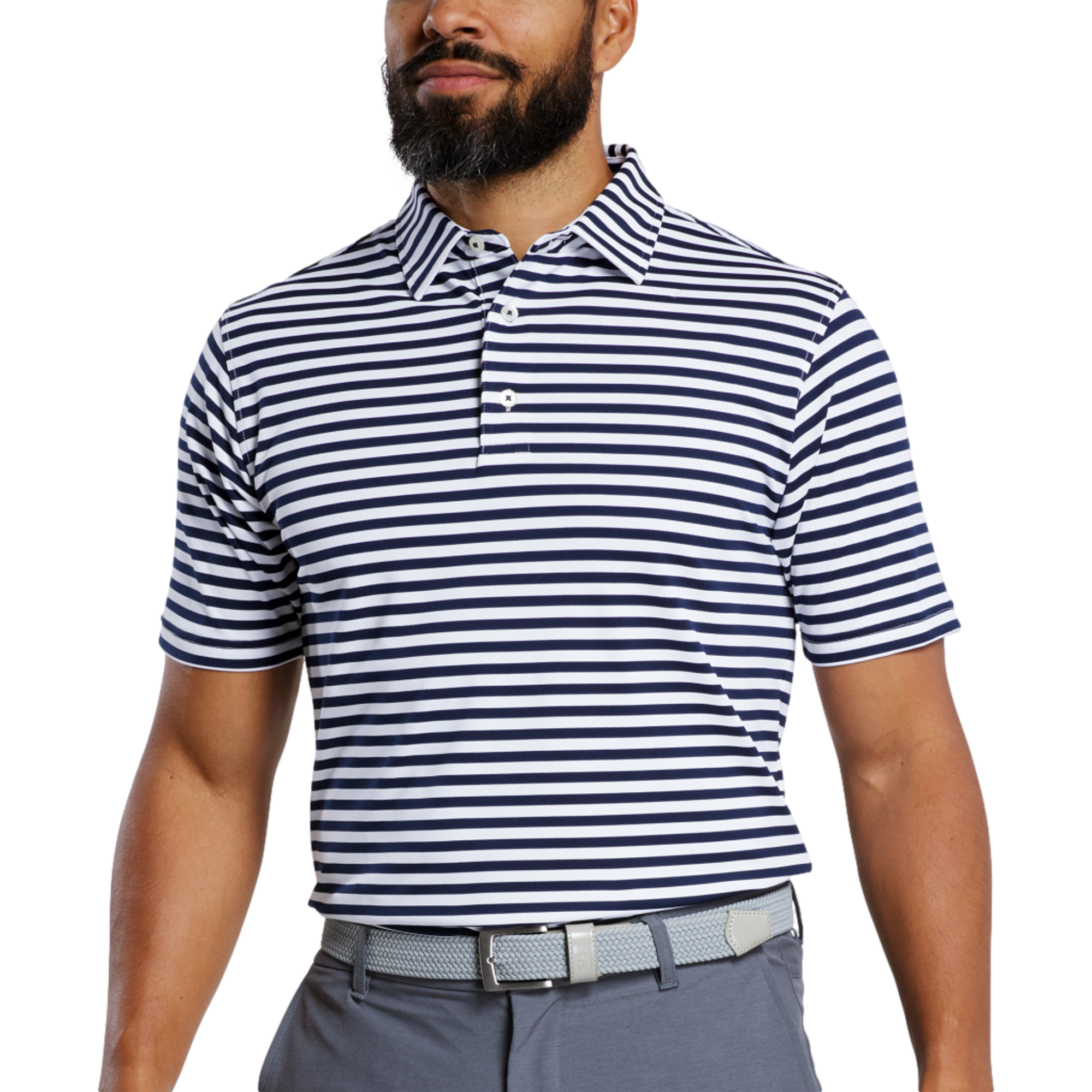Bengal Stripe Pique Men's Golf Polo Shirt