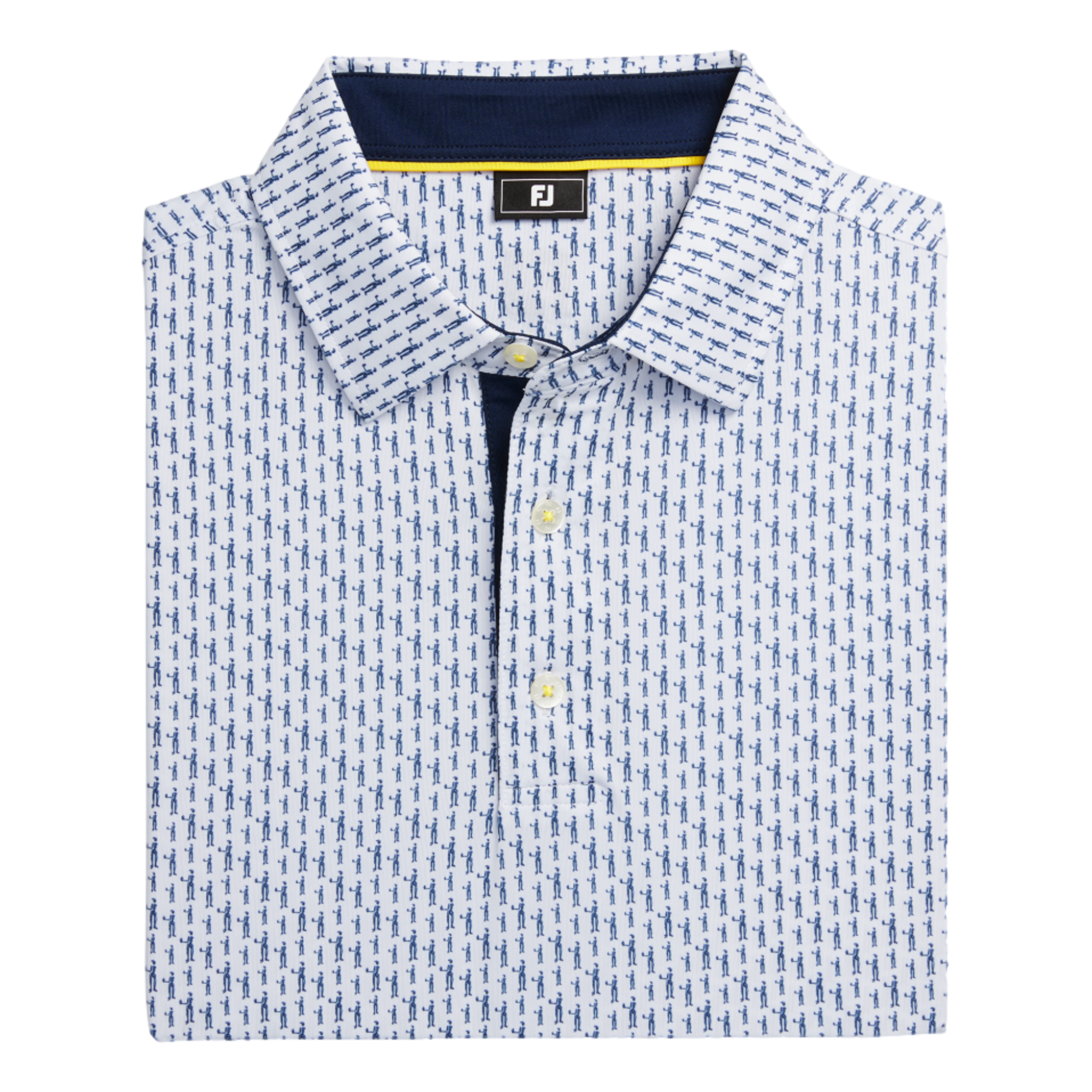 Figure Print Lisle Men's Short Sleeve Golf Polo Shirt