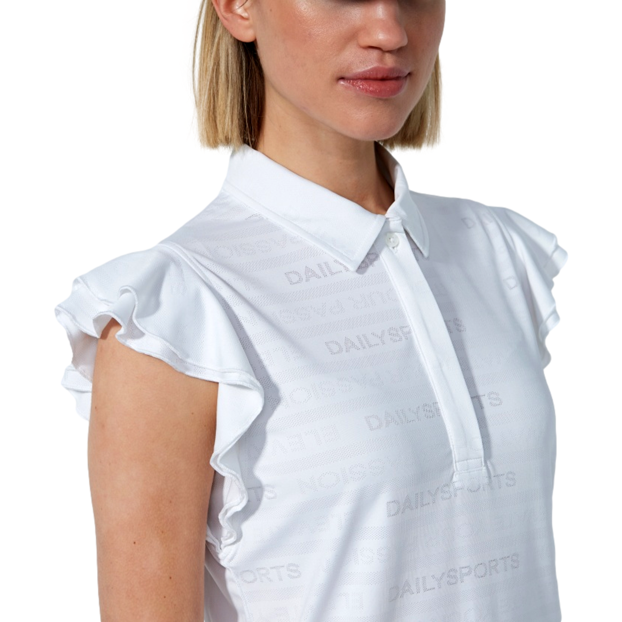 Women's Frill Sleeveless Polo Top