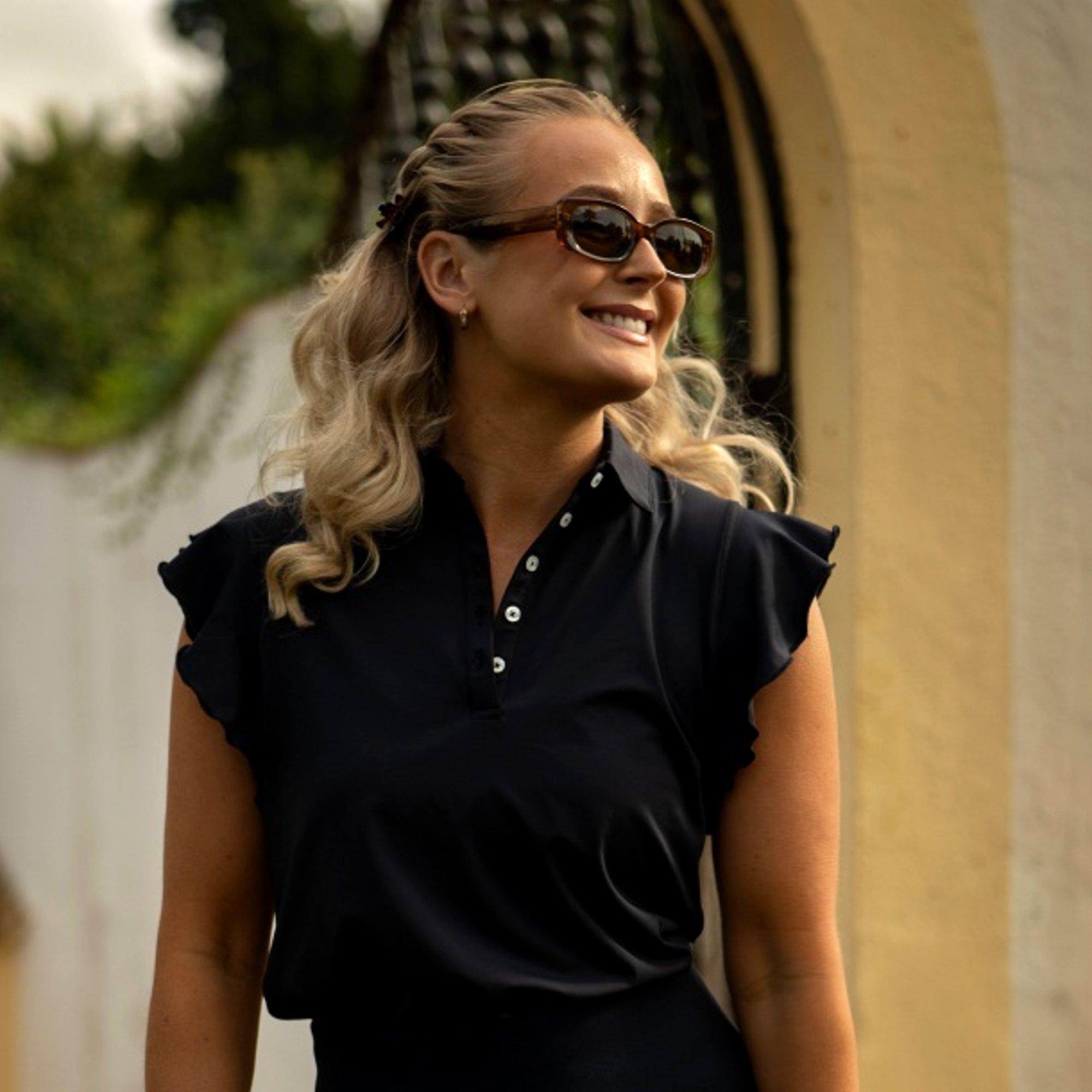 Women's Frill Sleeveless Polo Top