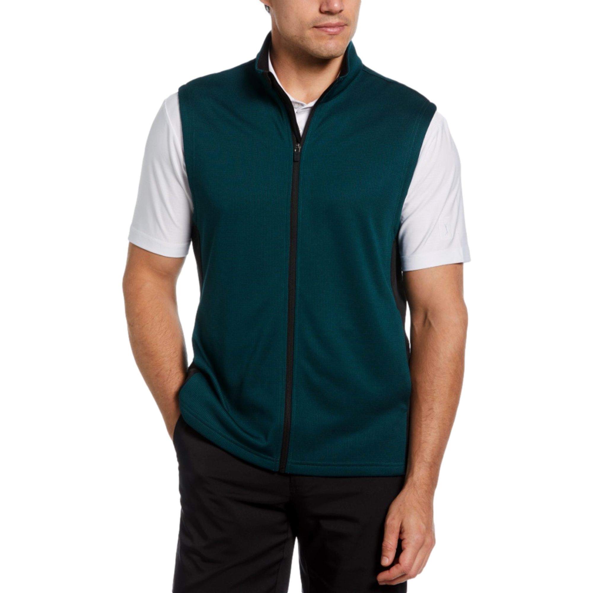 Full Zip Micro Jacquard Vest