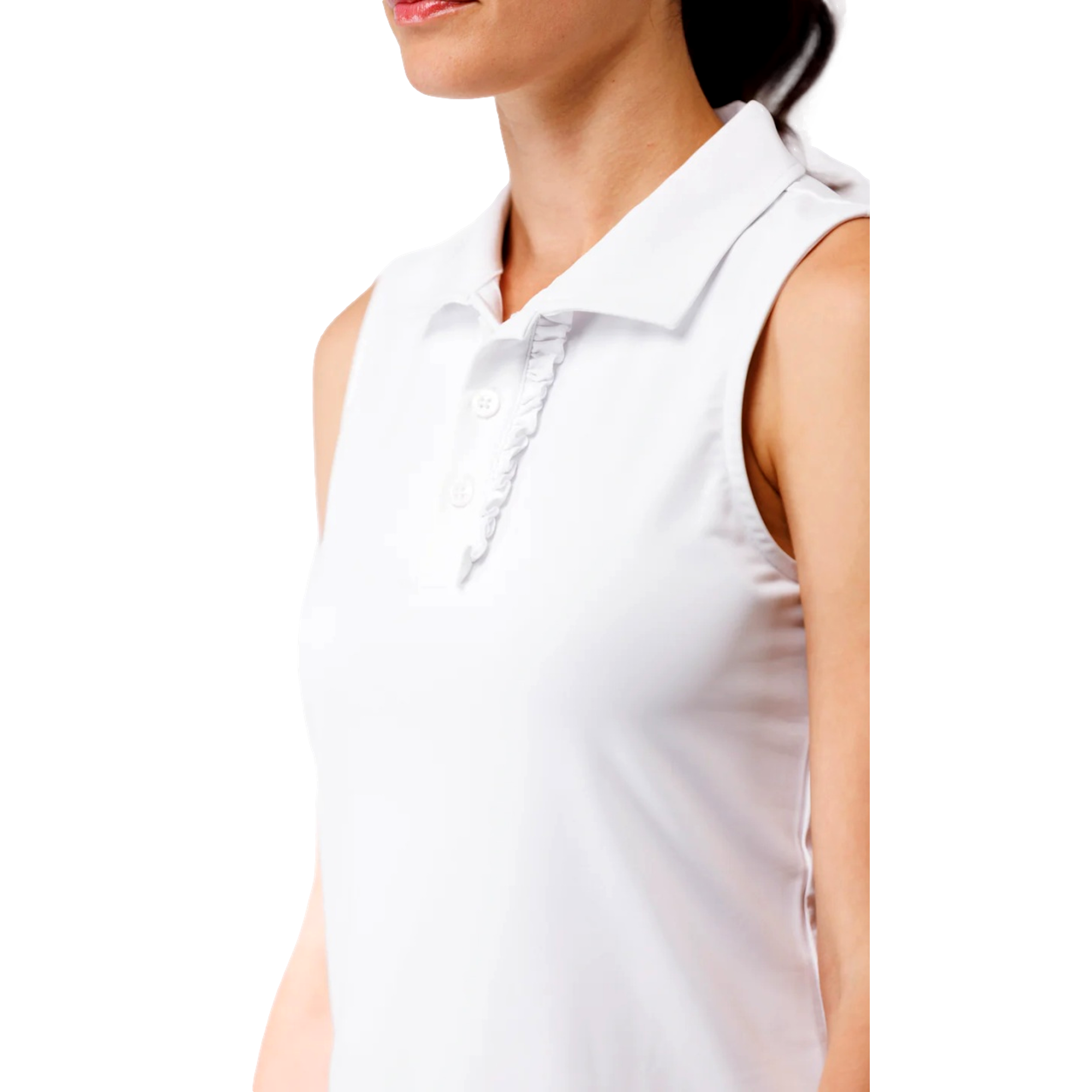 The Alice Ruffle Women's Sleeveless Golf Polo Shirt
