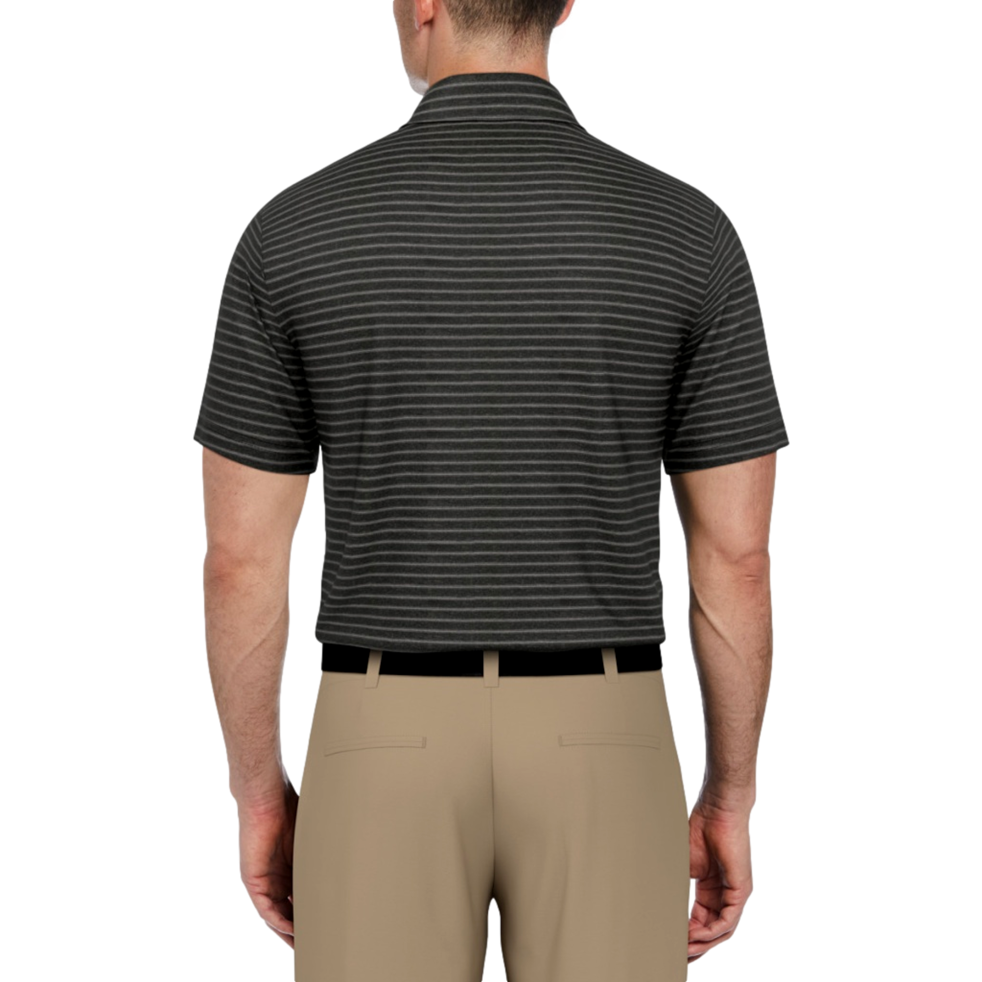 Heather Feeder Striped Men's Short Sleeve Golf Polo Shirt