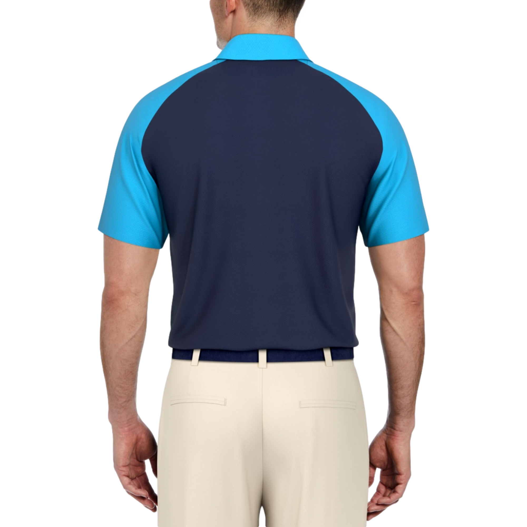 Textured Men's Color Block Short Sleeve Golf Polo Shirt