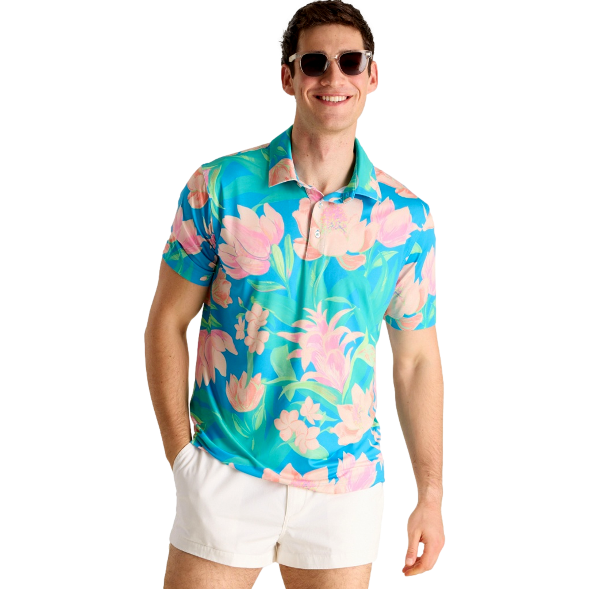 Stop & Smell The Roses Men's Short Sleeve Golf Polo Shirt