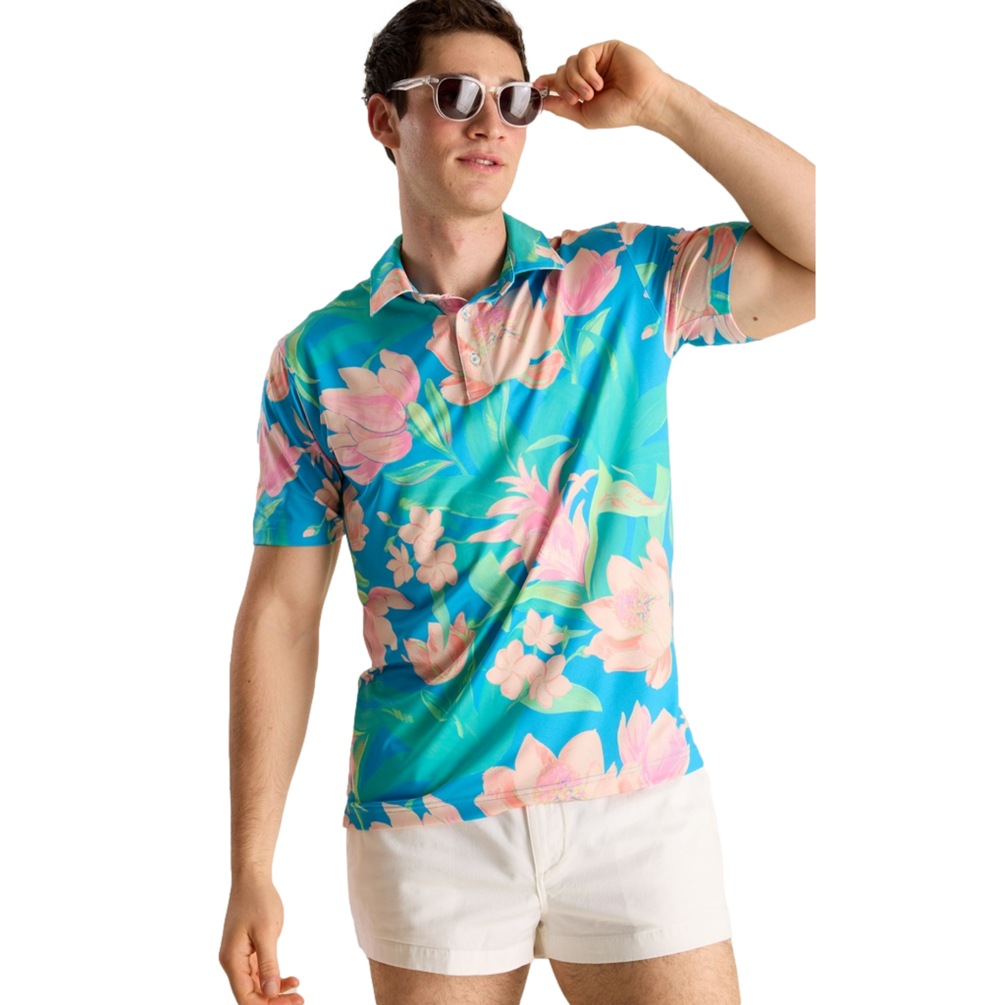 Stop & Smell The Roses Men's Short Sleeve Golf Polo Shirt