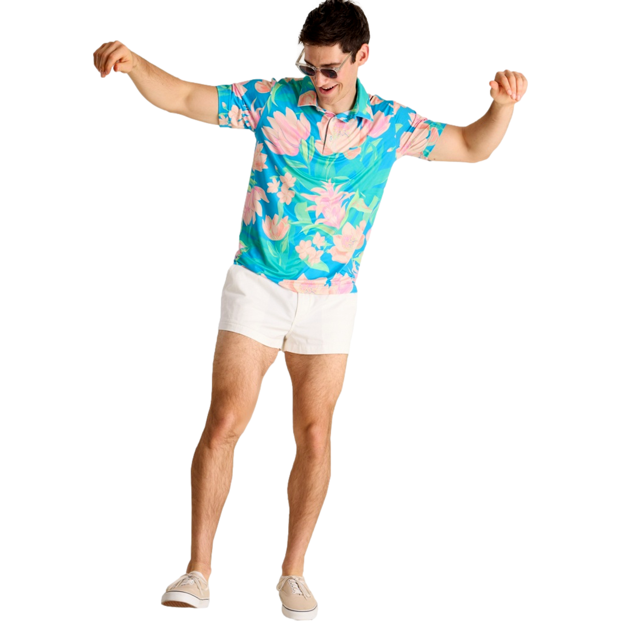 Stop & Smell The Roses Men's Short Sleeve Golf Polo Shirt