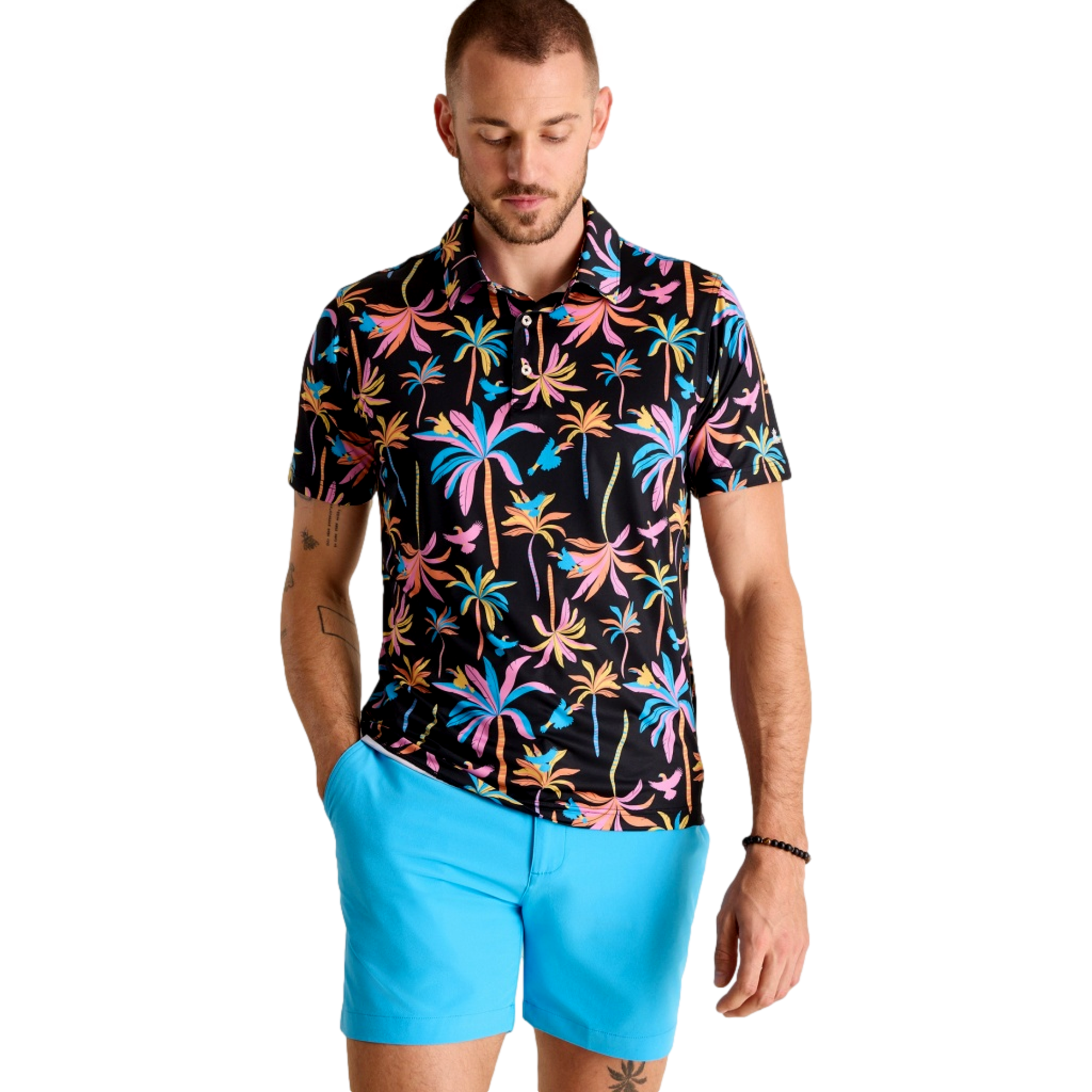 The Black Light Night Men's Golf Polo Shirt