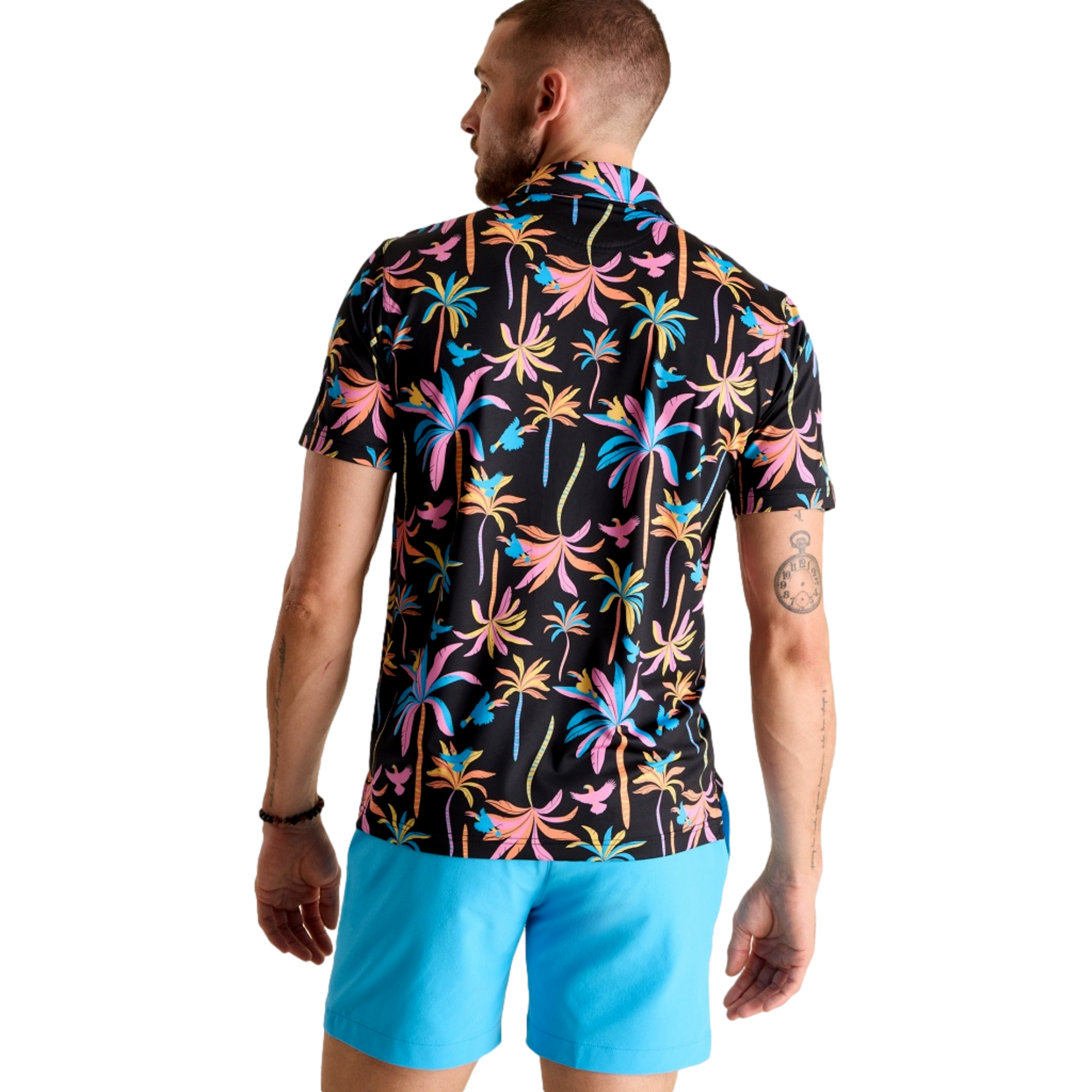 The Black Light Night Men's Short Sleeve Golf Polo Shirt