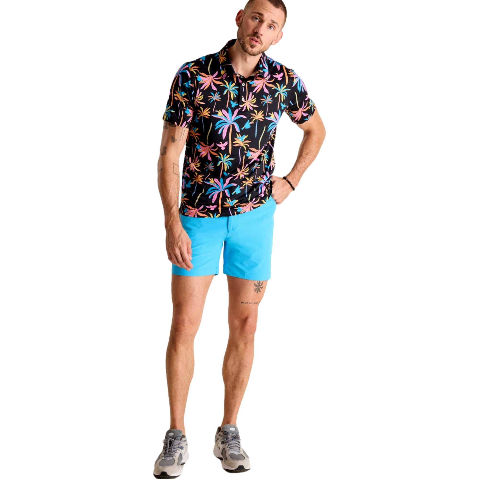The Black Light Night Men's Short Sleeve Golf Polo Shirt
