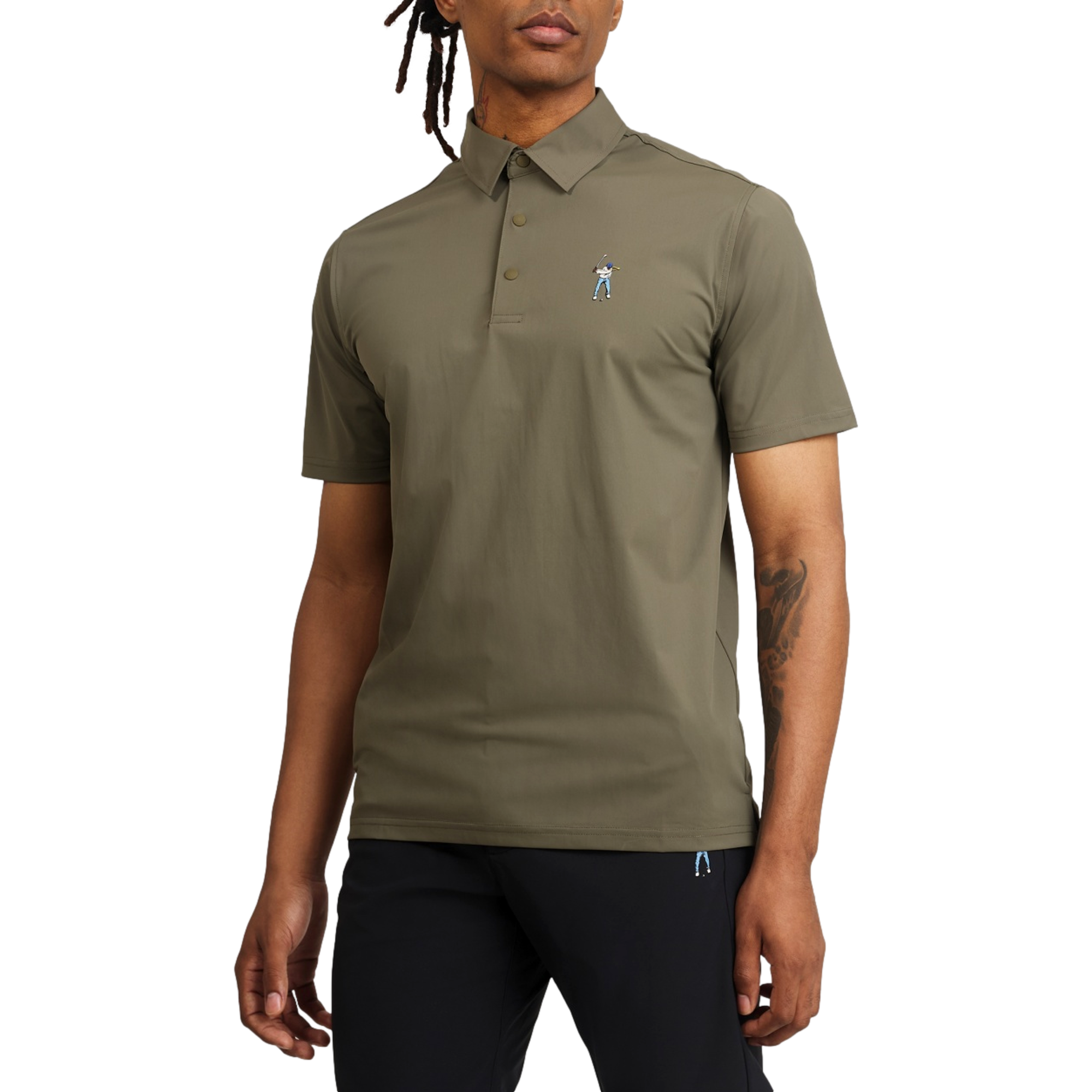 Snap Placket Polo Shirt