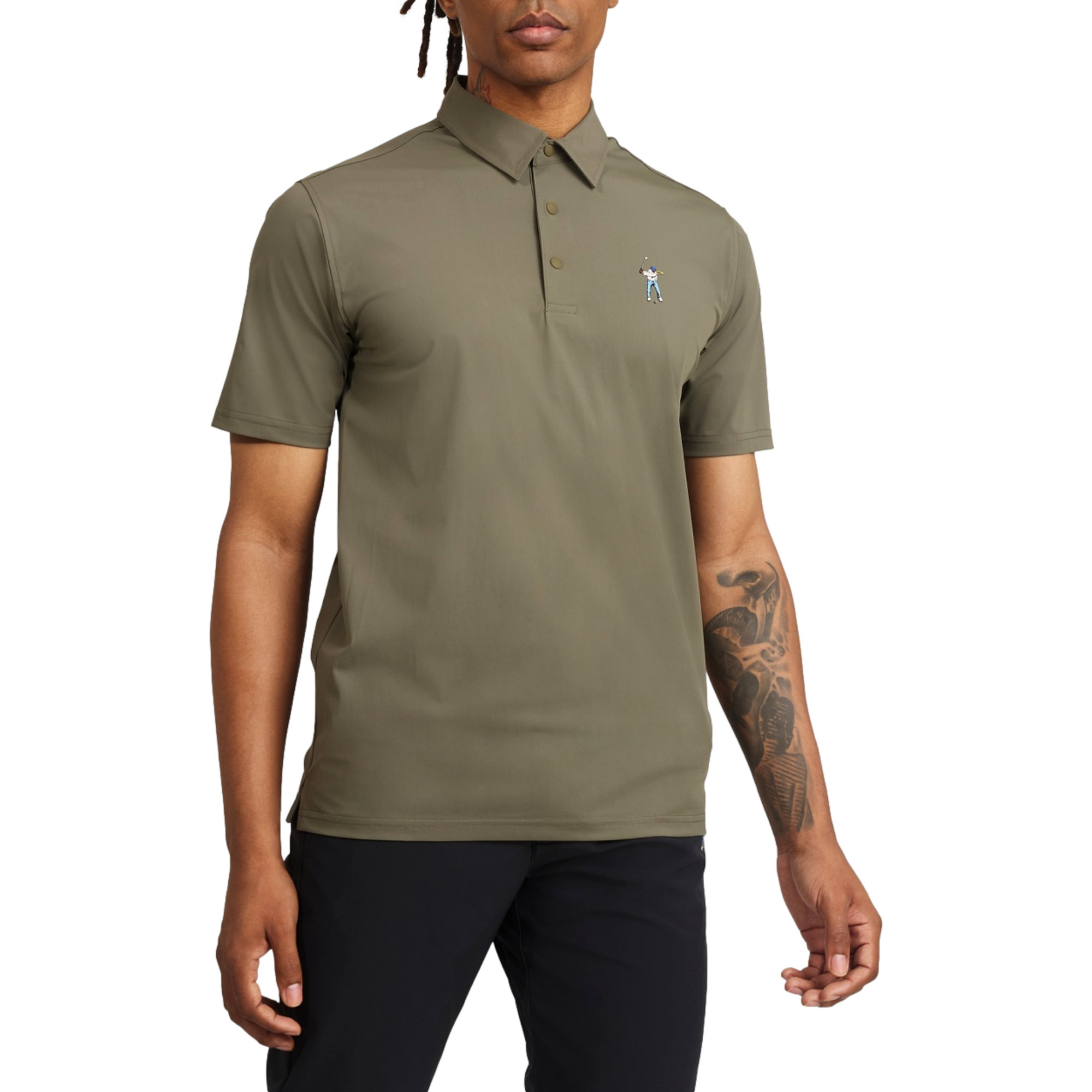 Snap Placket Polo Shirt