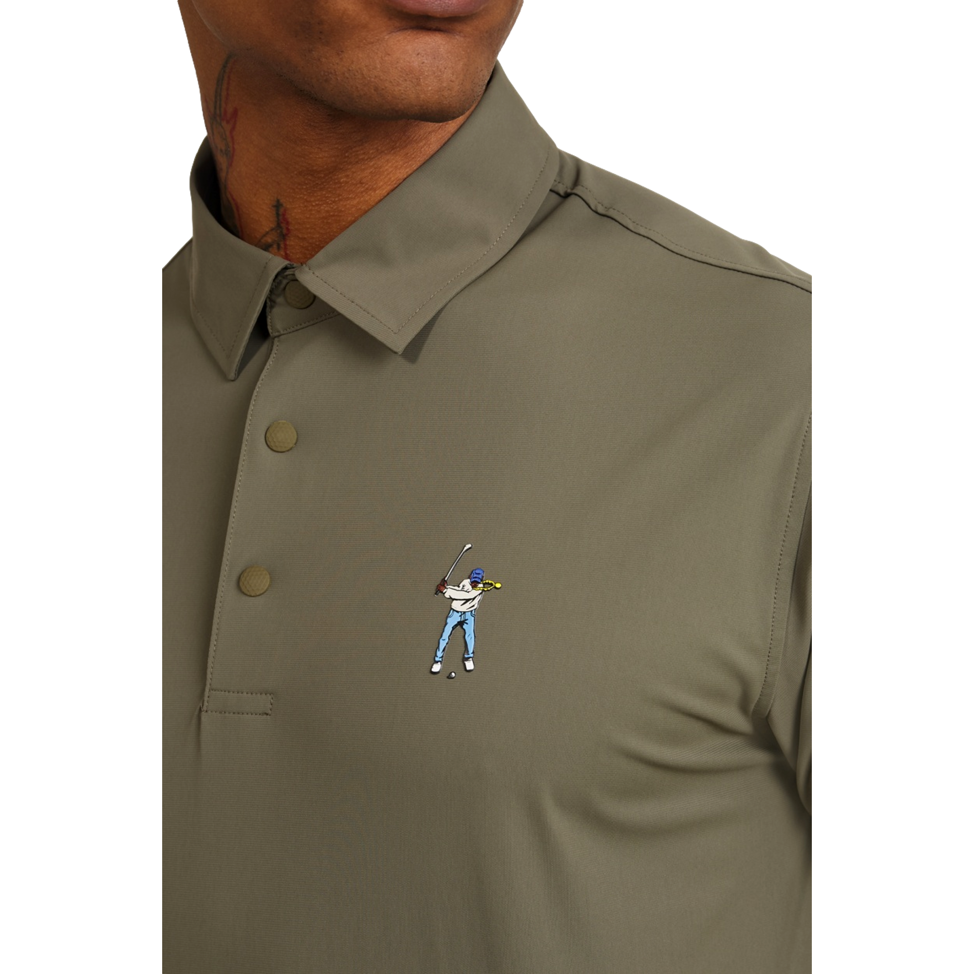 Snap Placket Polo Shirt