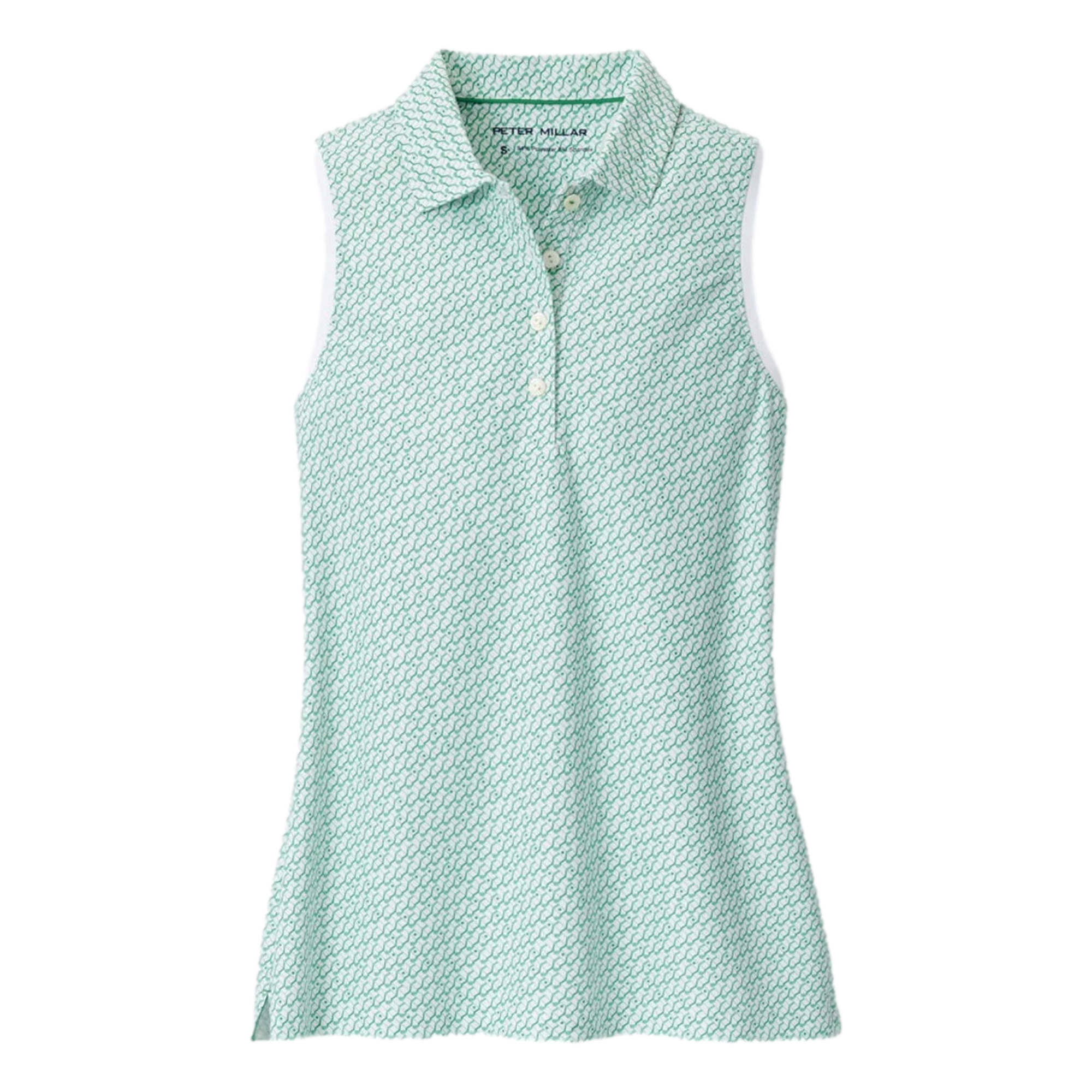 Stepped Clubs Banded Sport Mesh Women's Sleeveless Golf Polo Shirt