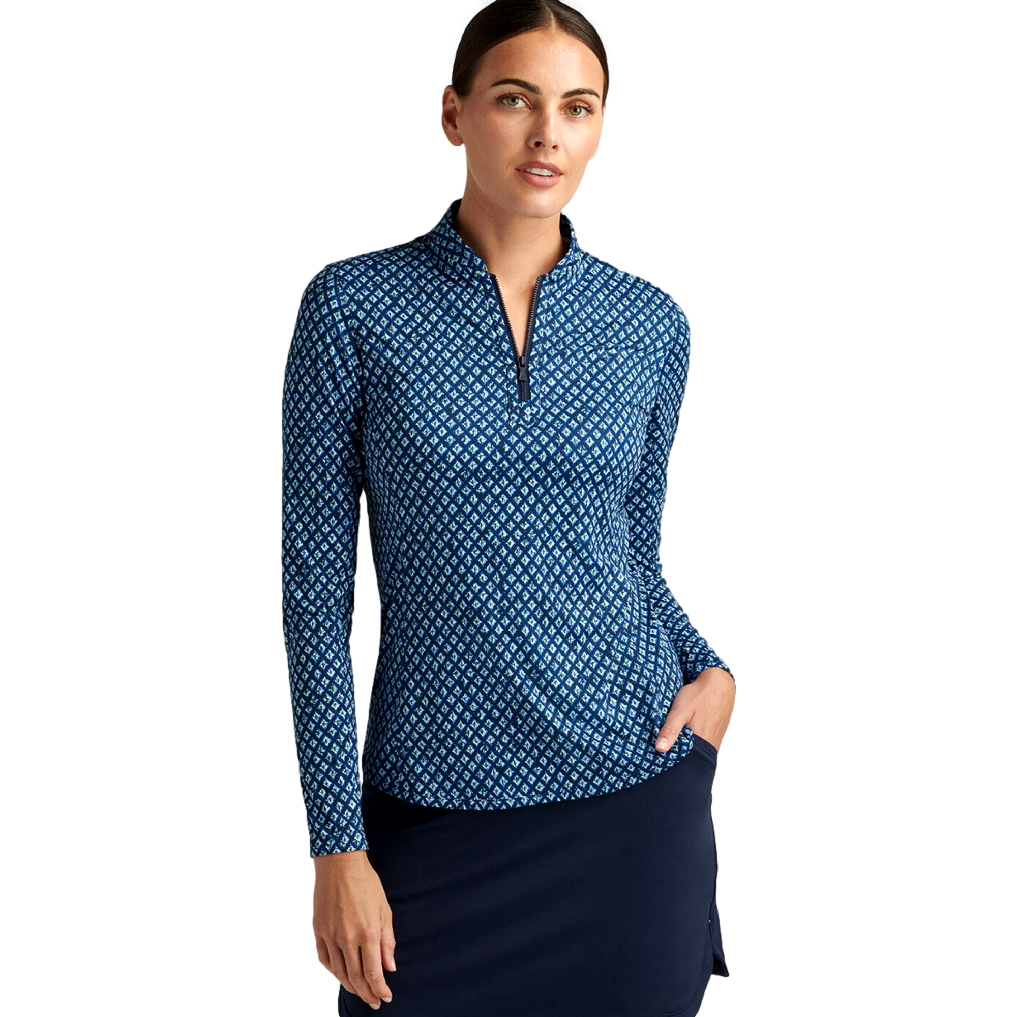 Women's Ocean Ikat Lightweight Quarter Zip