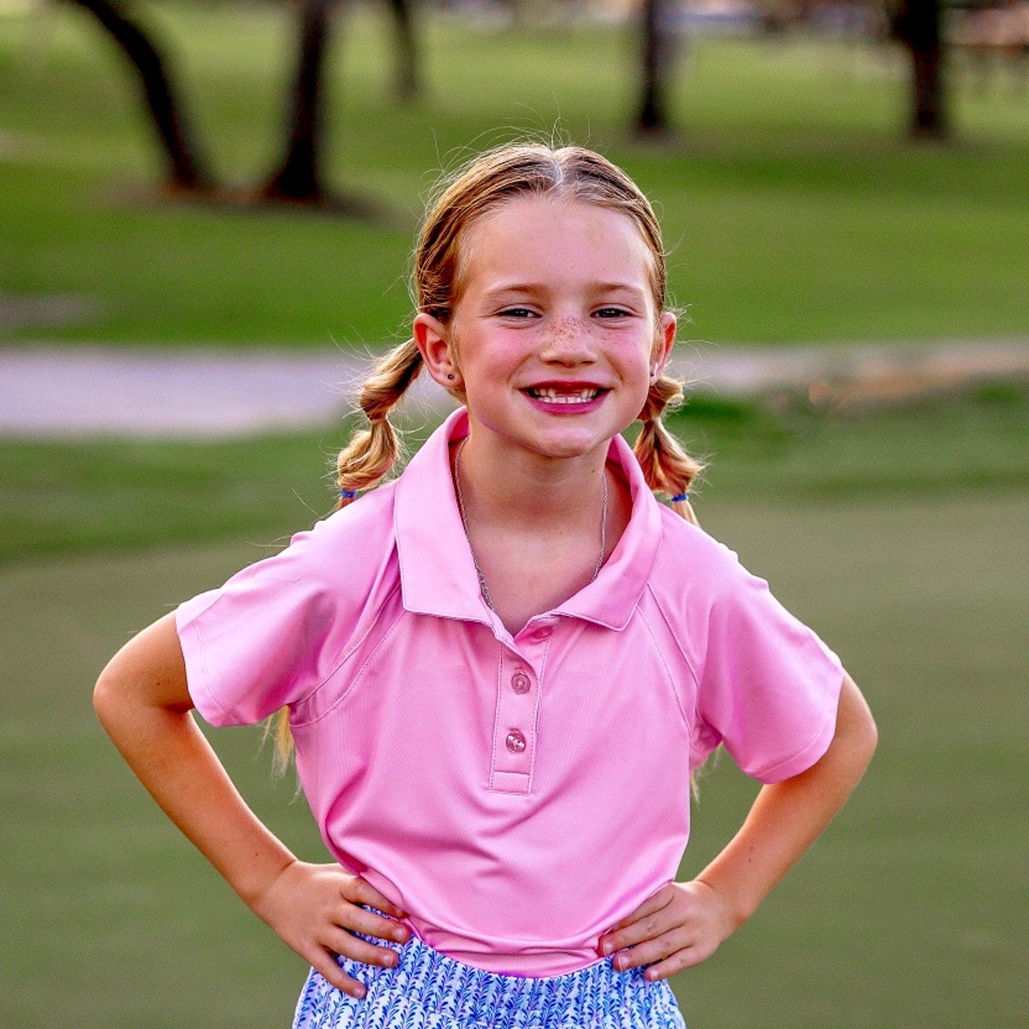Girls Reagan Cap Short Sleeve Polo