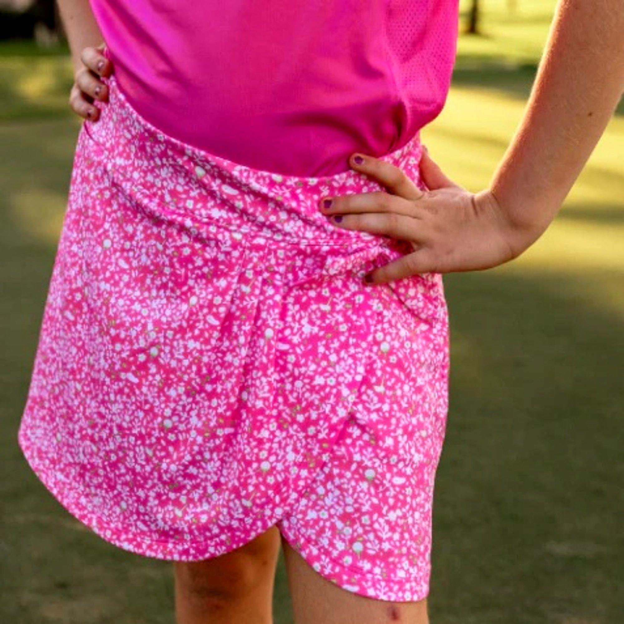 Girls Bella Knit Floral Skort