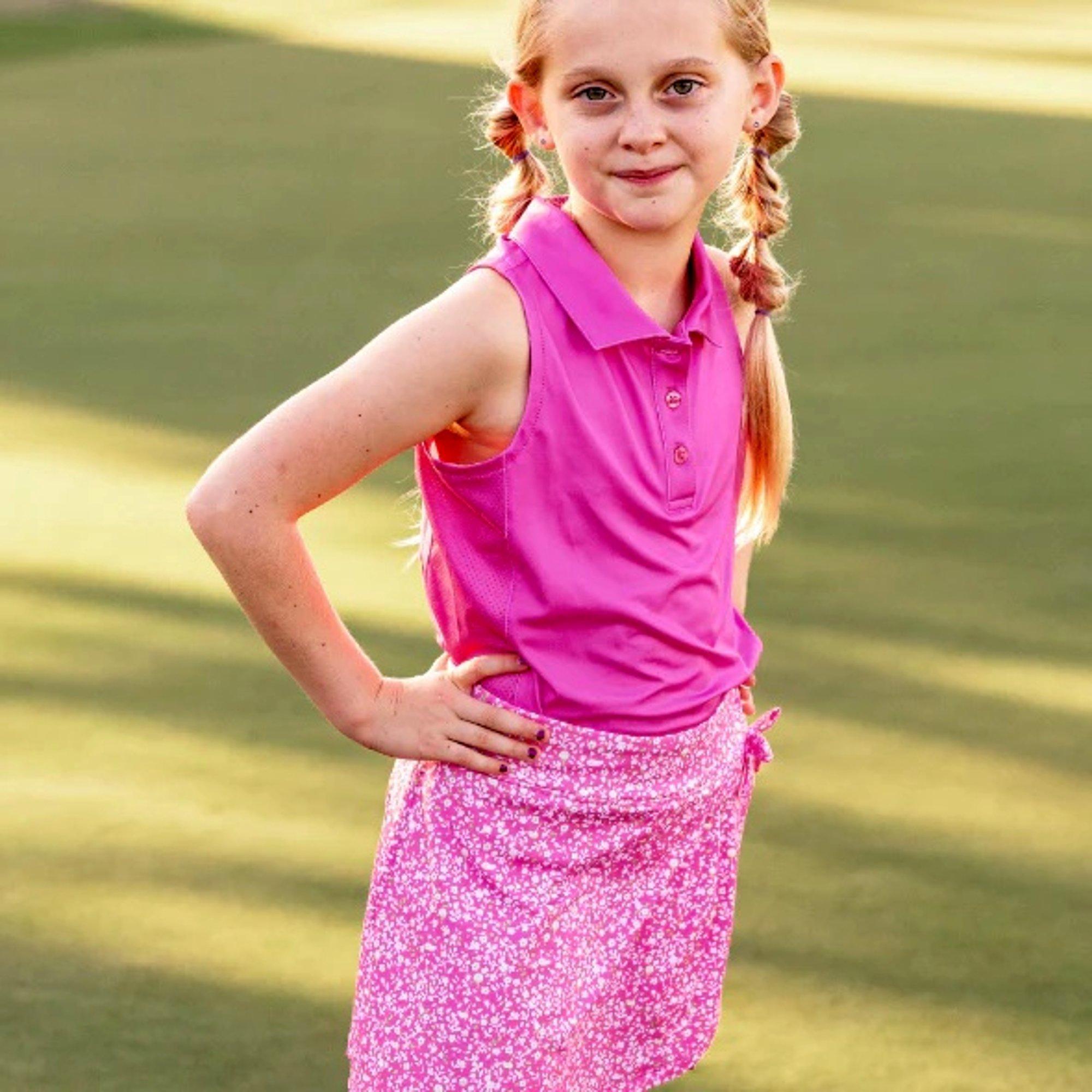 Girls Bella Knit Floral Skort