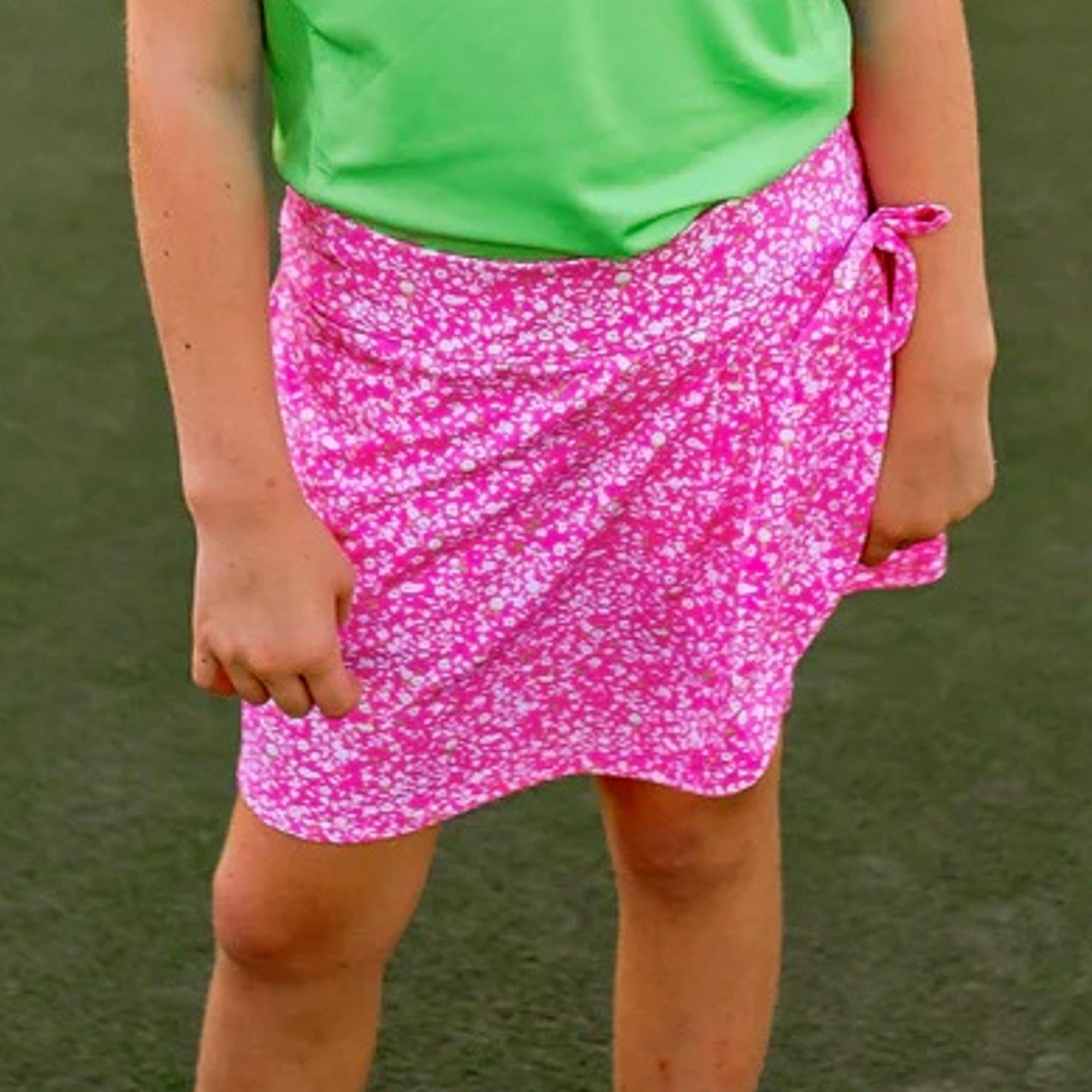 Girls Bella Knit Floral Skort